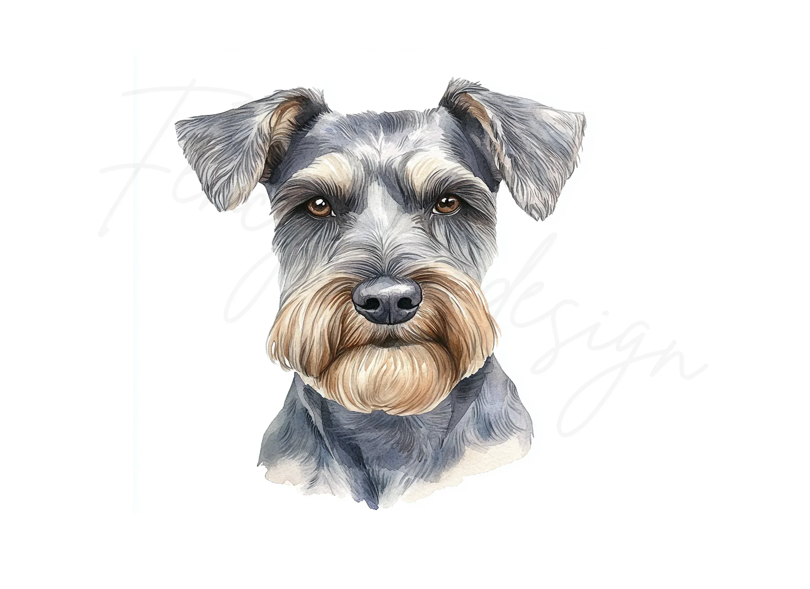 Miniature Schnauzer Face Clipart Bundle - Image 2