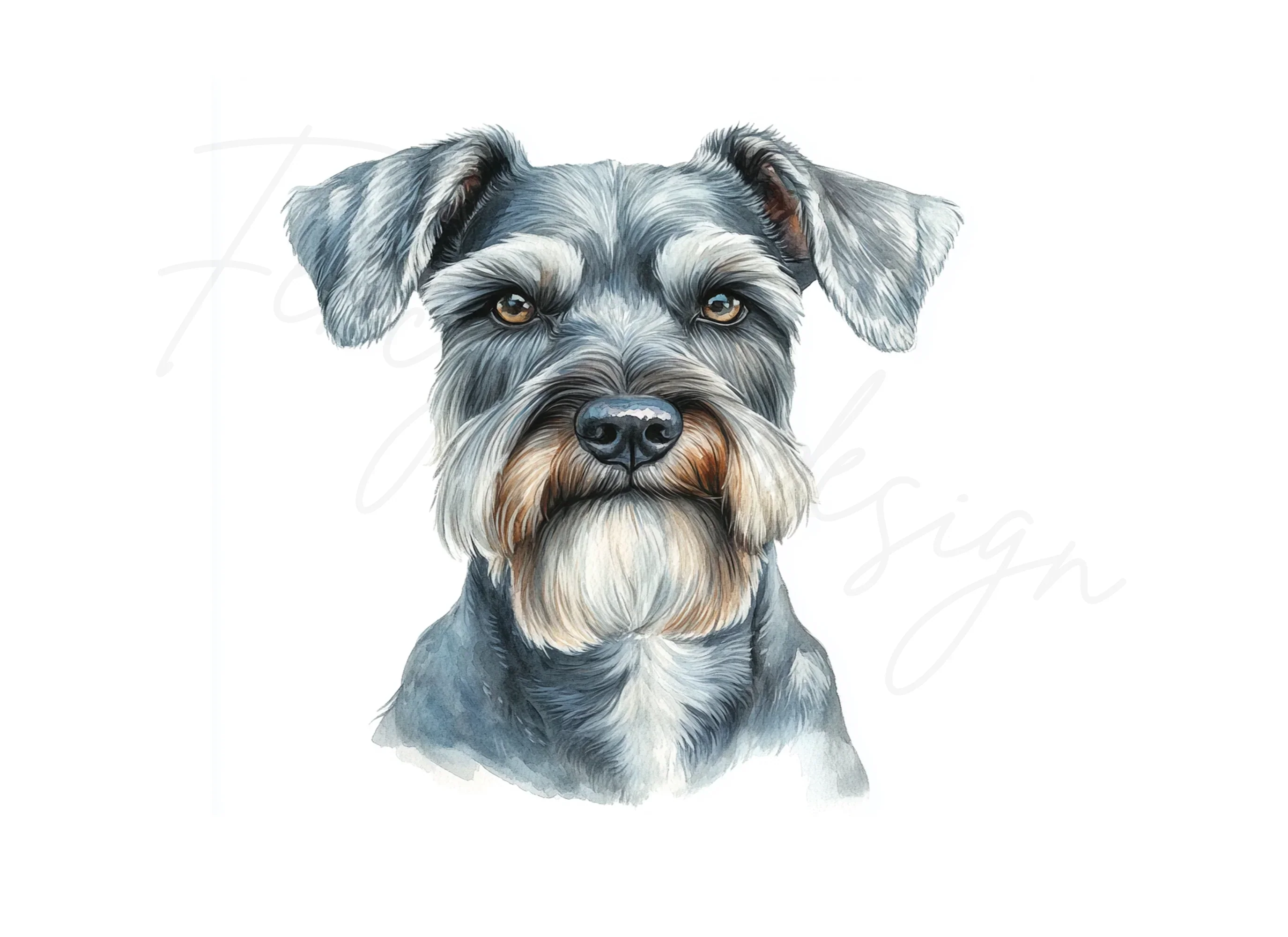 Miniature Schnauzer Face Clipart Bundle - Image 3