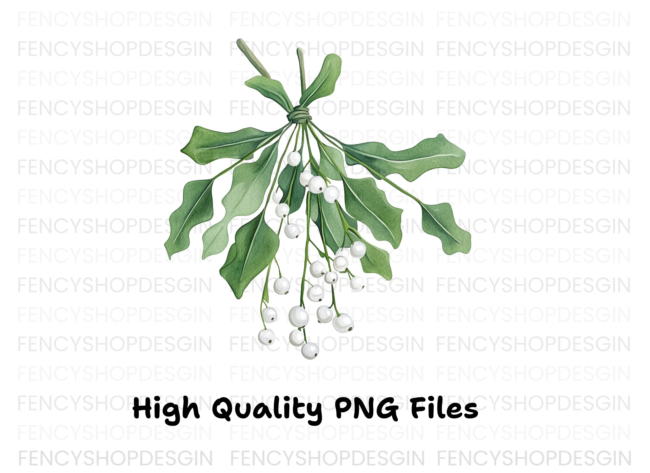 Mistletoe Sprigs Christmas Clipart Bundle - Image 2