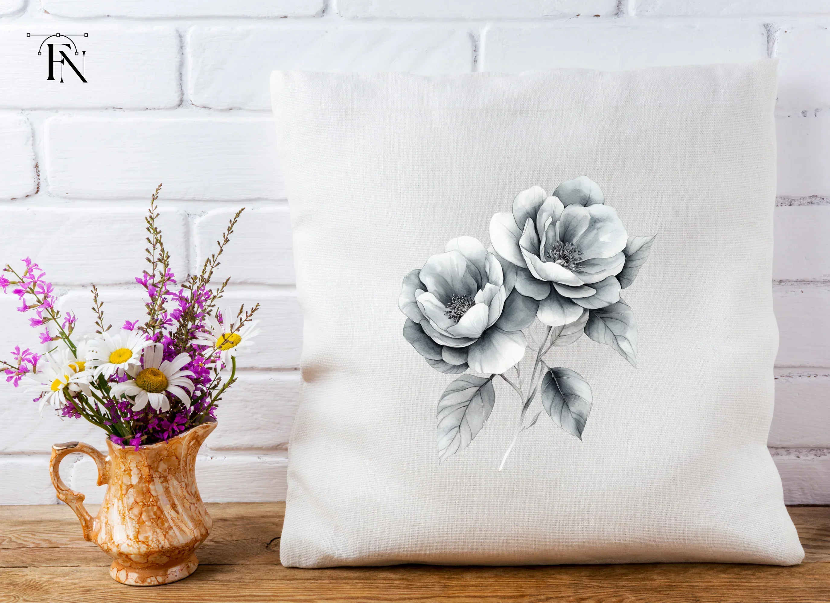 Monochromatic Floral Clipart Bundle - Image 5