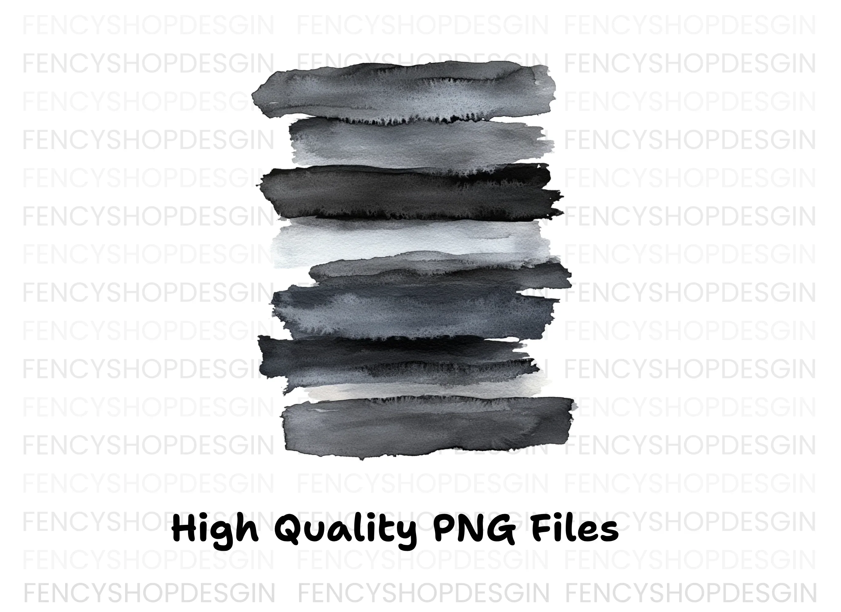 Monochrome Brush Strokes Clipart Bundle - Image 3