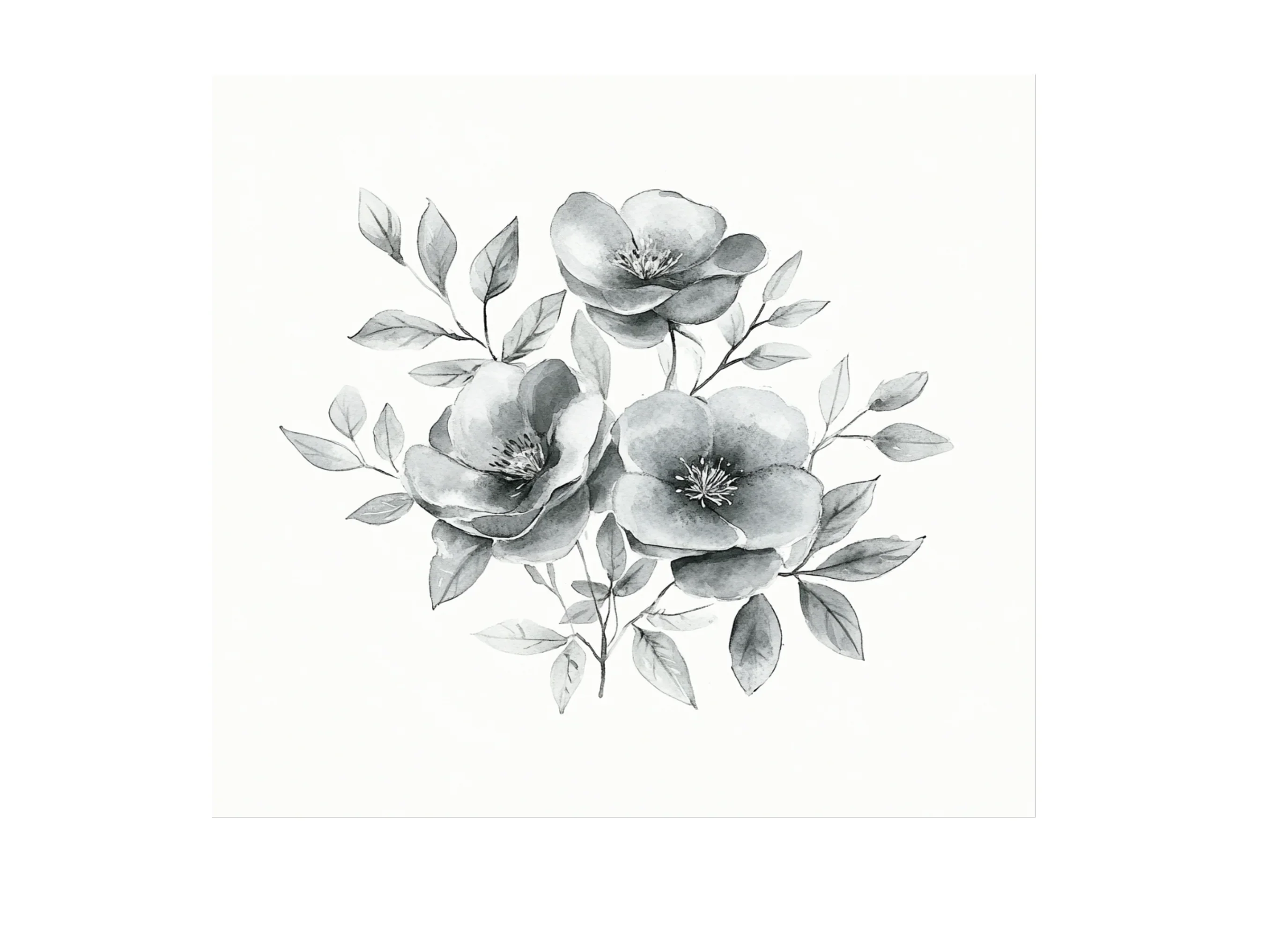 Monochrome Floral Clipart Bundle - Image 3