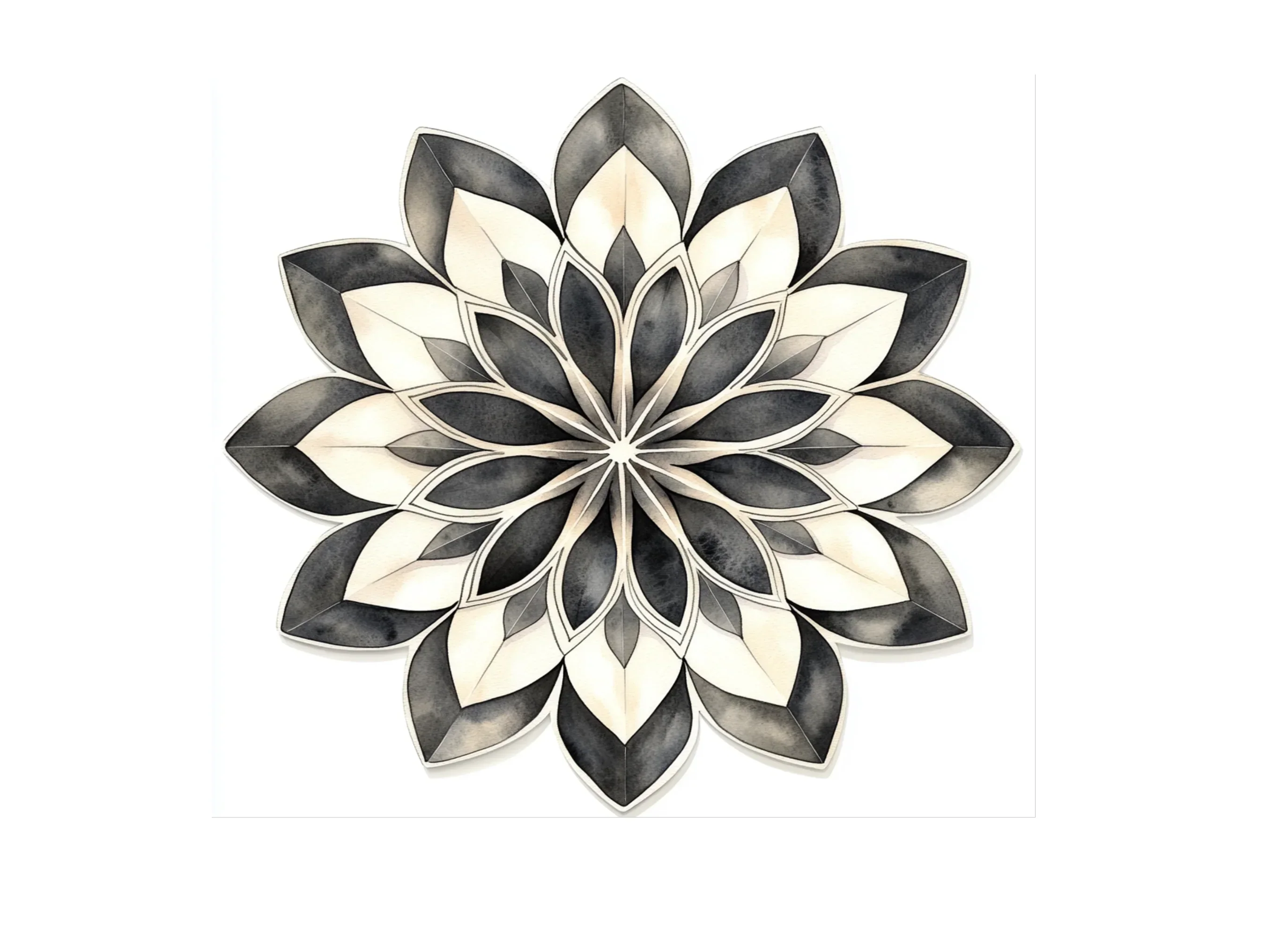 Monochrome Mandala Flower Clipart Bundle - Image 2