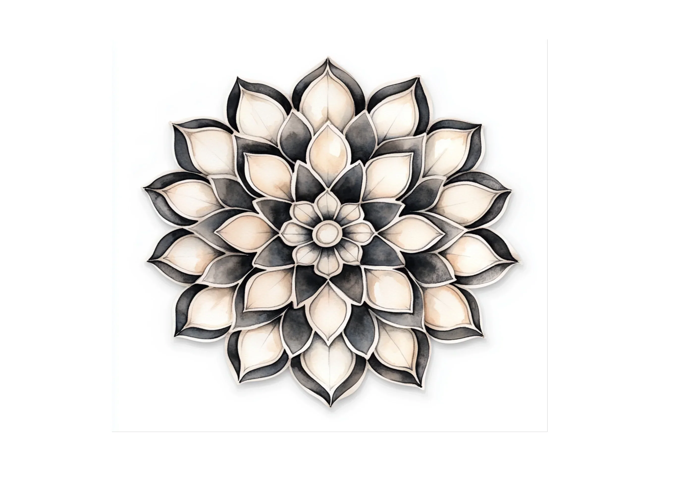 Monochrome Mandala Flower Clipart Bundle - Image 3