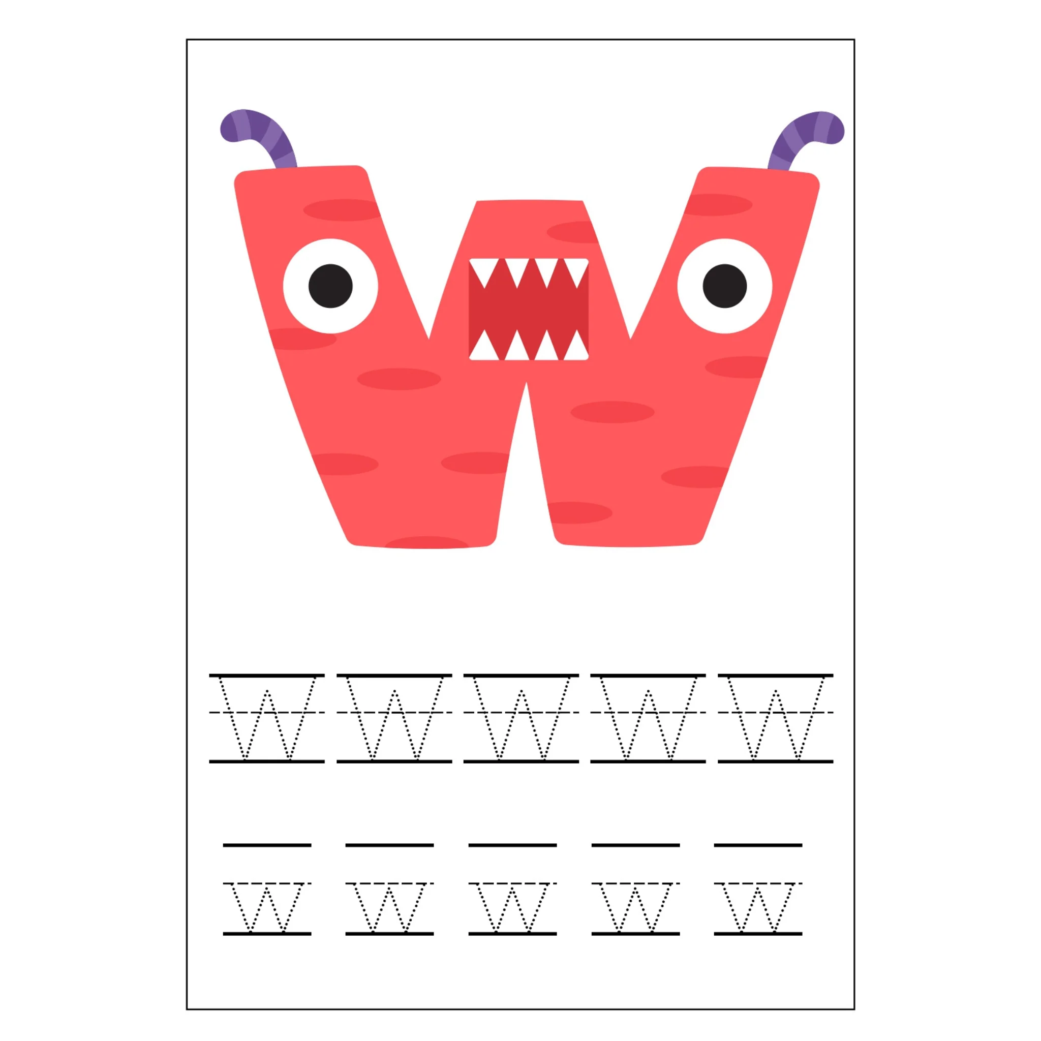 Monster Alphabet Letter Tracing Worksheets - Image 4