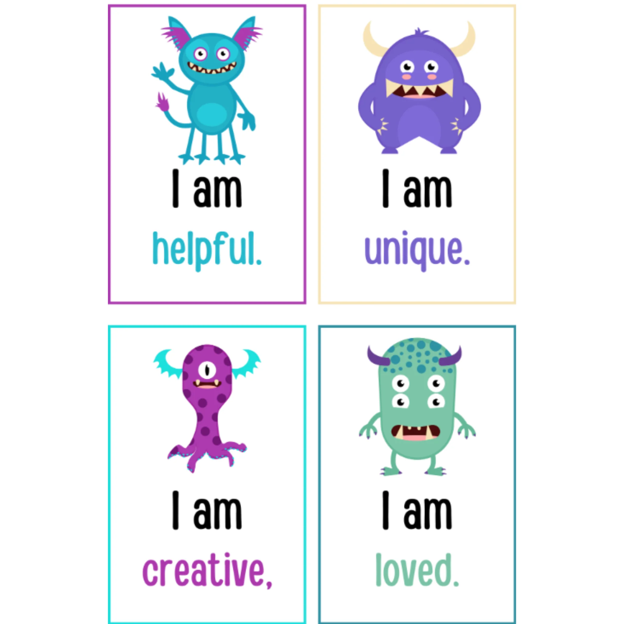 Monster Positive Affirmation Cards for Kids - Image 2