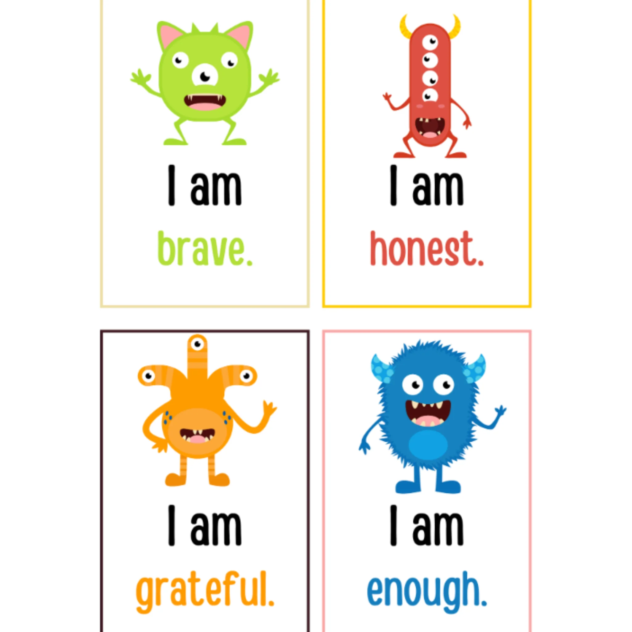 Monster Positive Affirmation Cards for Kids - Image 3