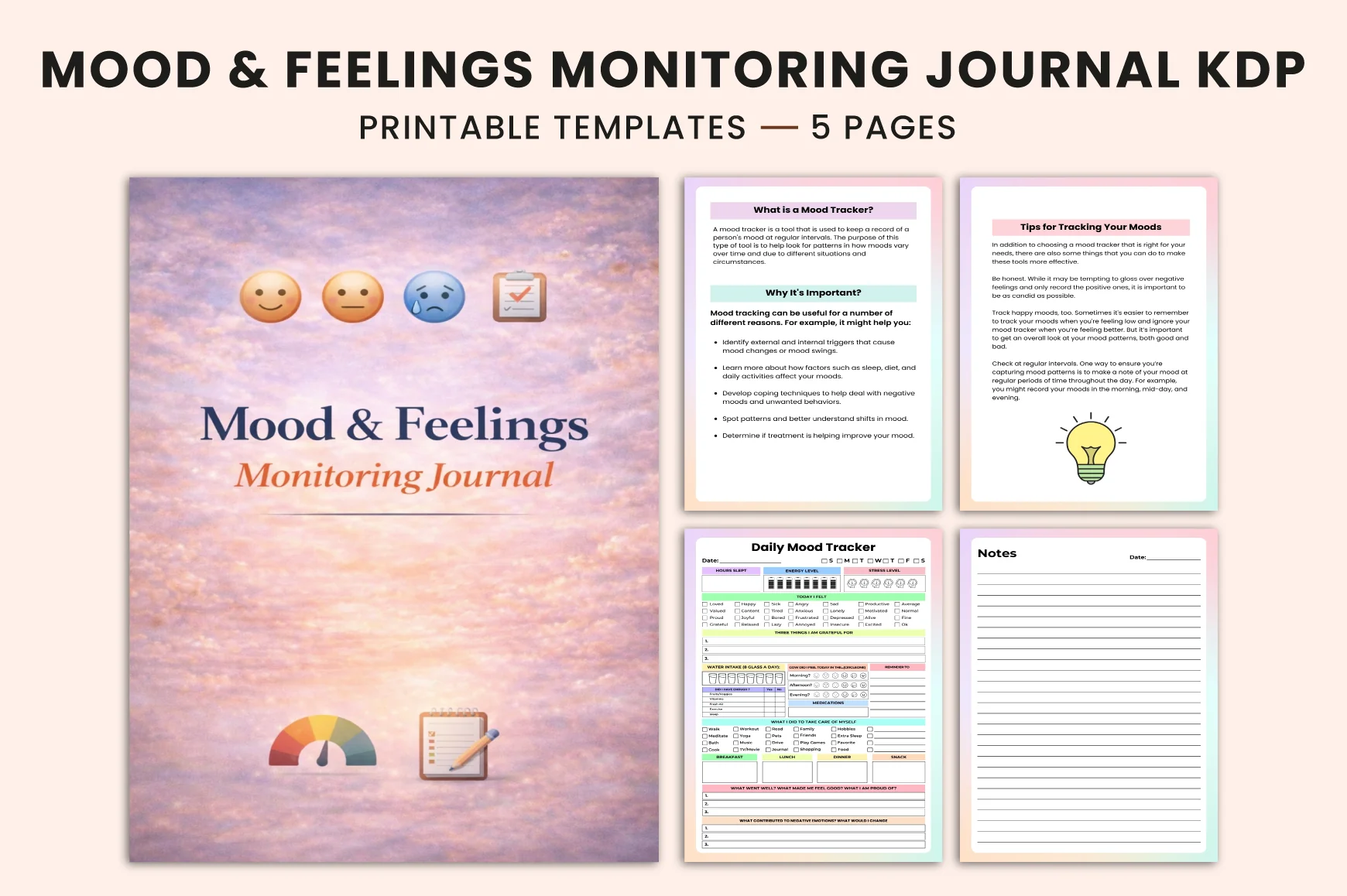 Mood Feelings Monitoring Journal