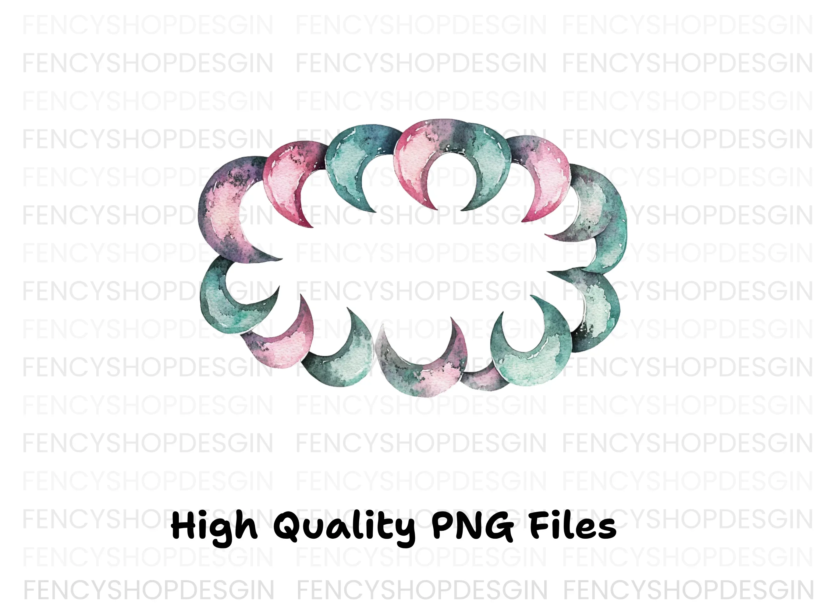 Moon Phases Frame Clipart Bundle - Image 2