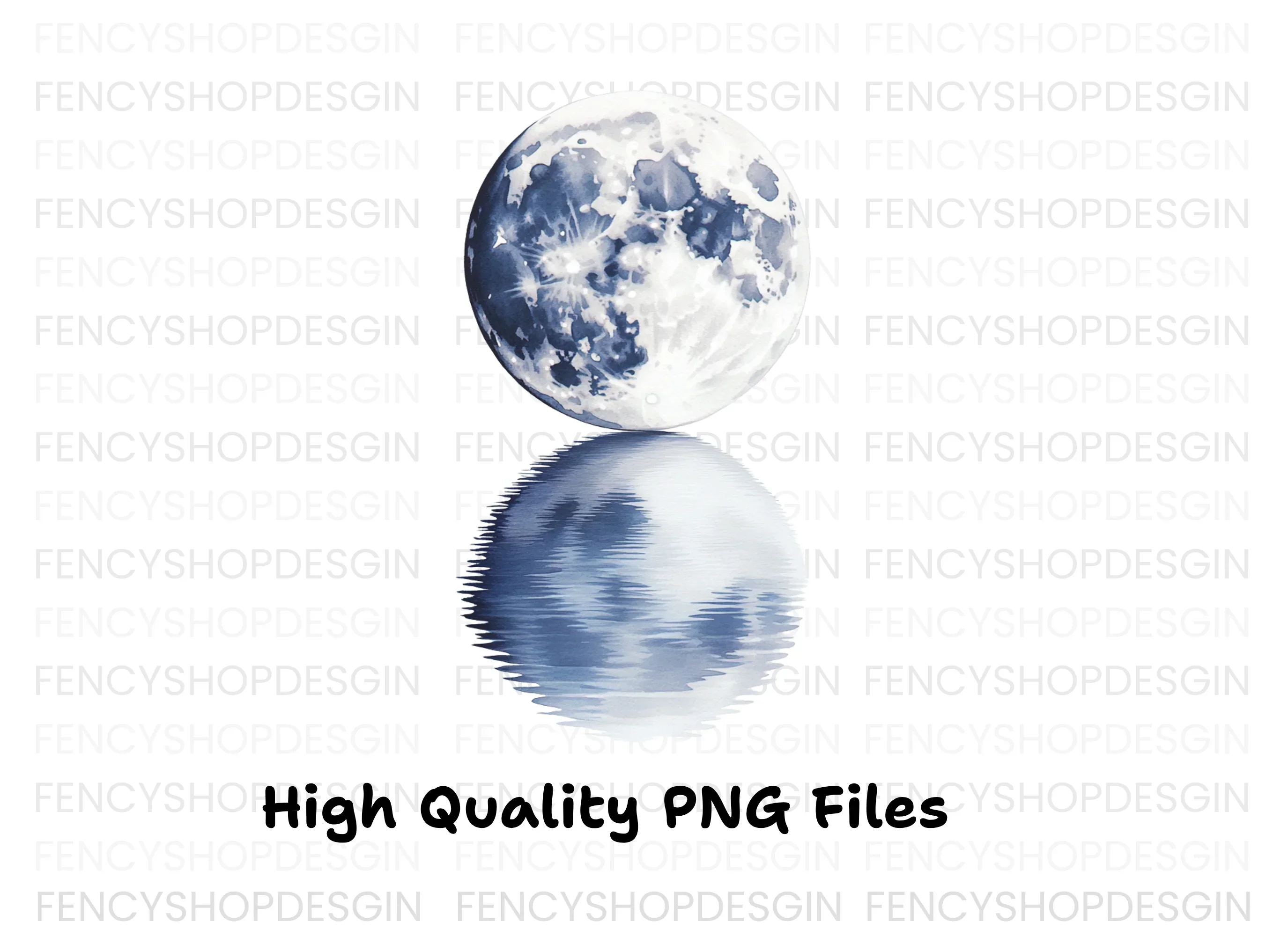 Moon Phases Reflection Clipart Bundle - Image 3