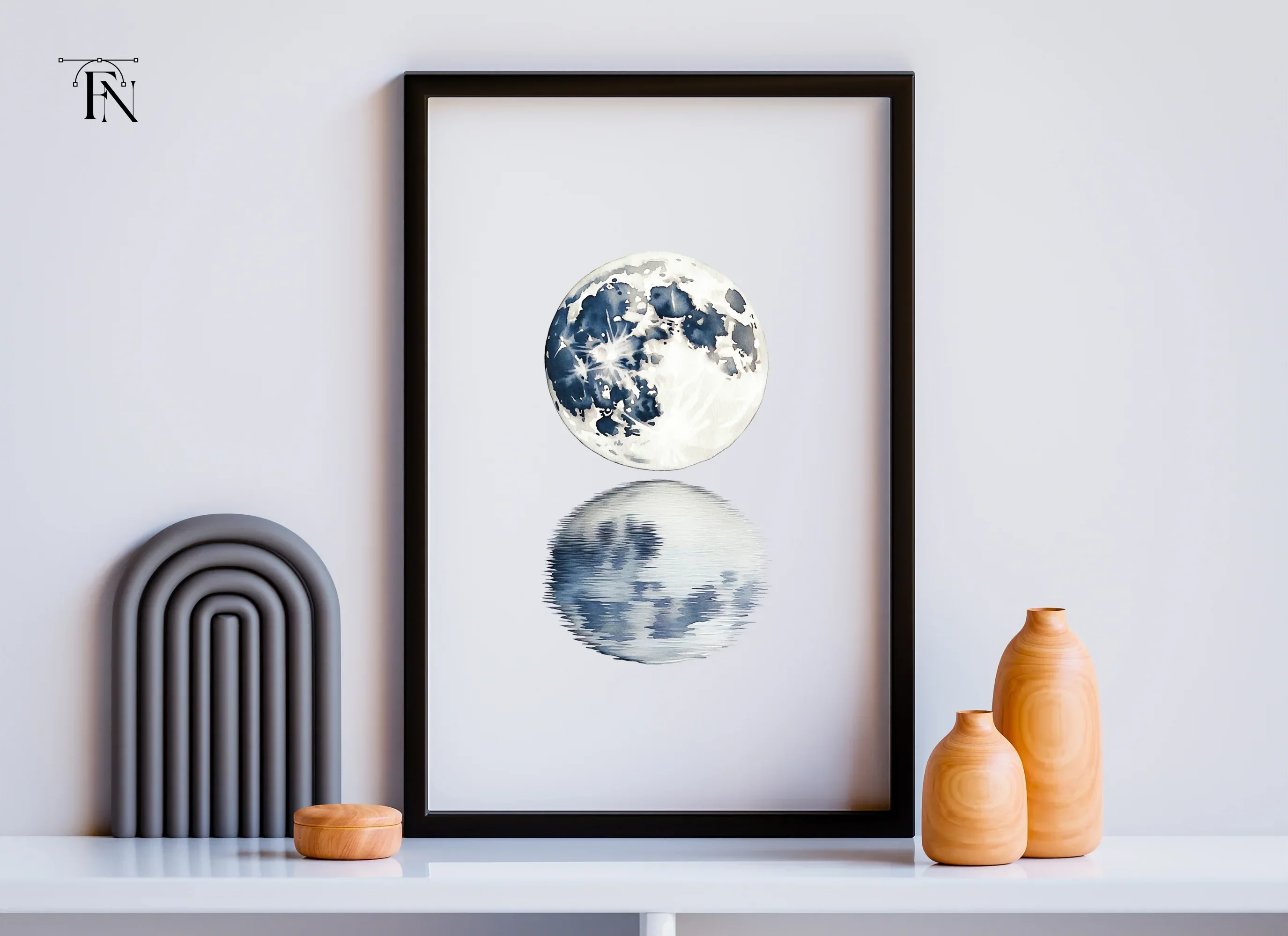 Moon Phases Reflection Clipart Bundle - Image 6