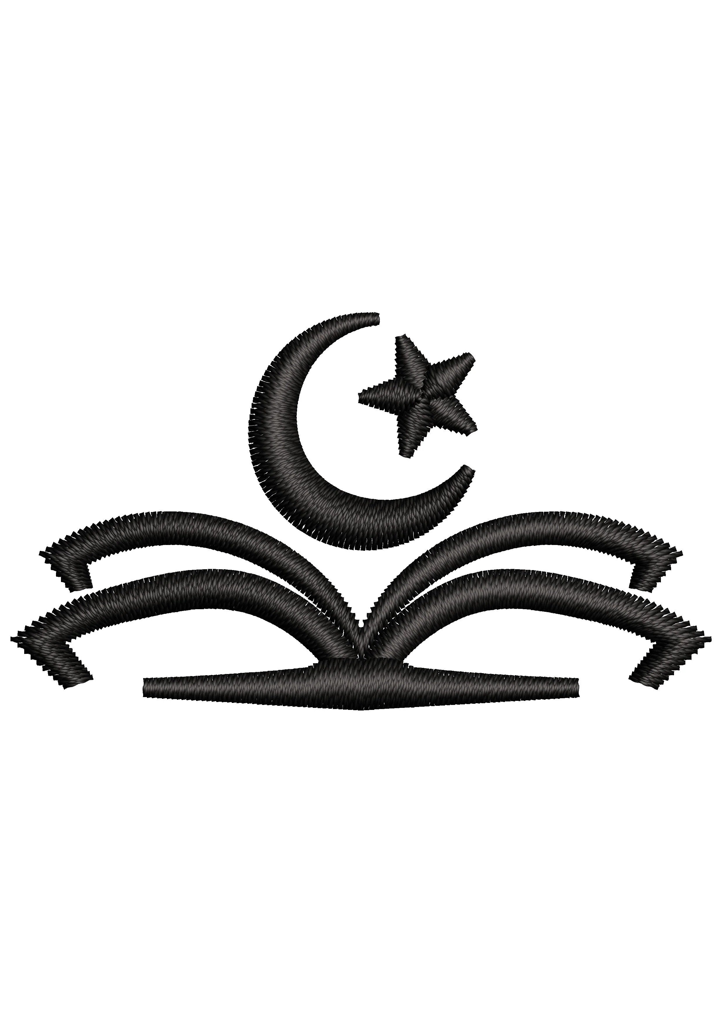 Moon Star Book Embroidery Design