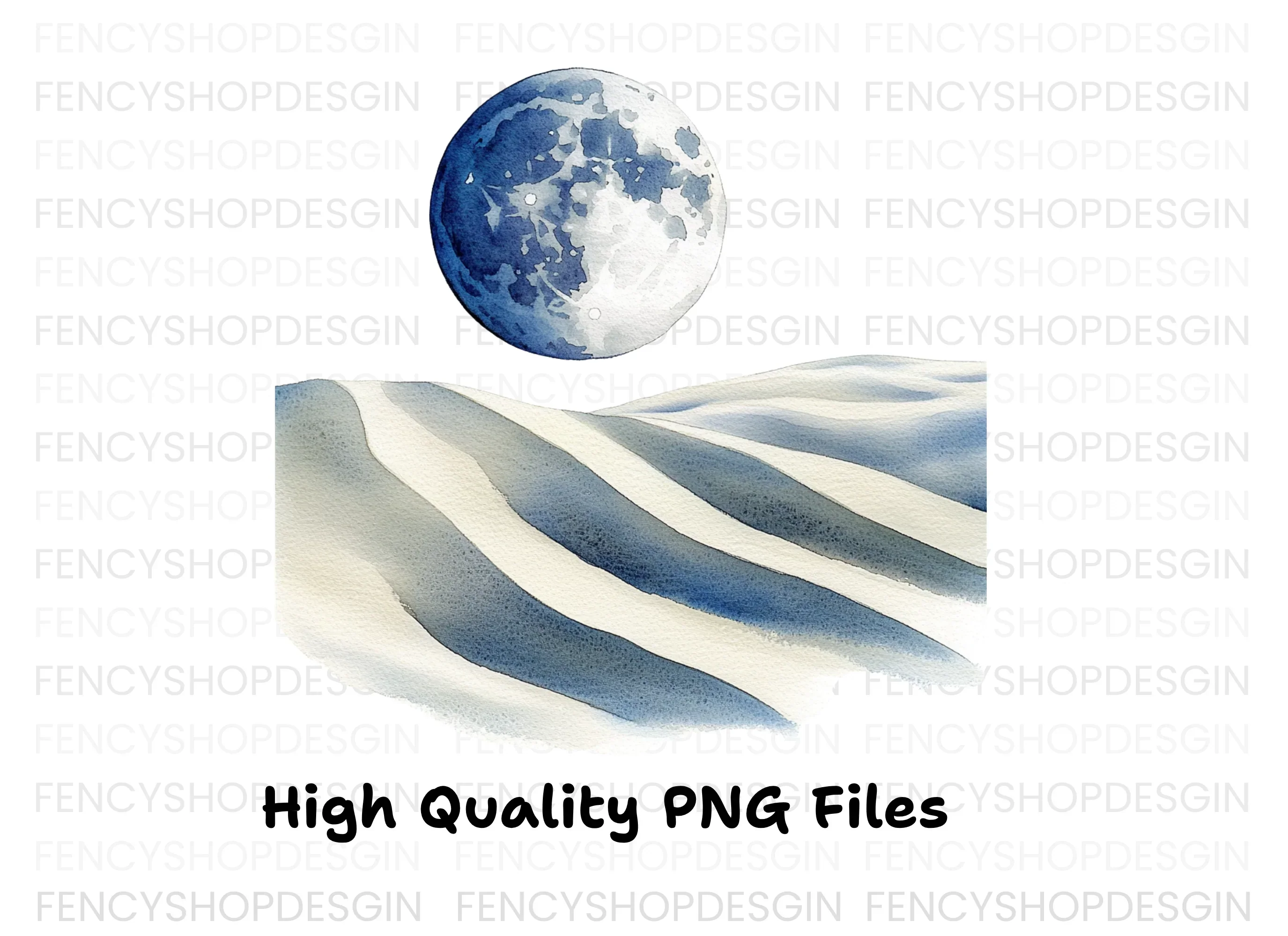 Moonlit Desert Landscape Clipart Bundle - Image 3