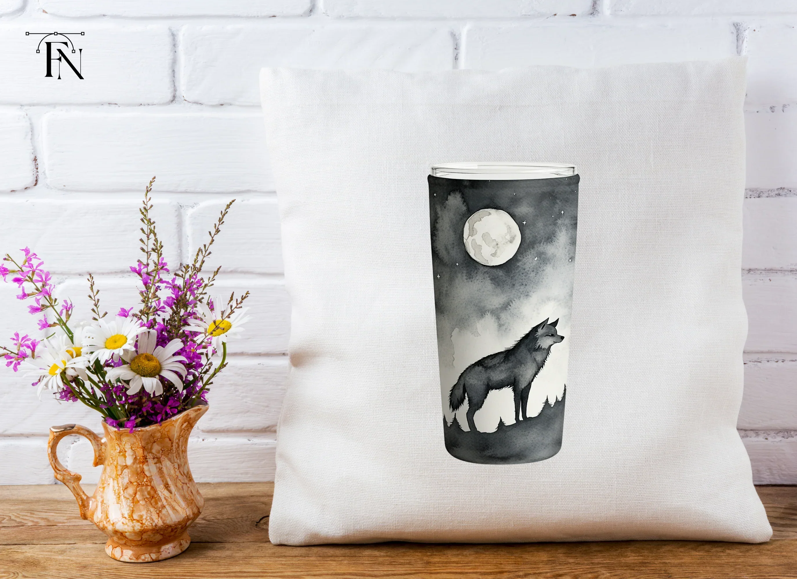 Moonlit Wolf Forest Tumbler Clipart Bundle - Image 3