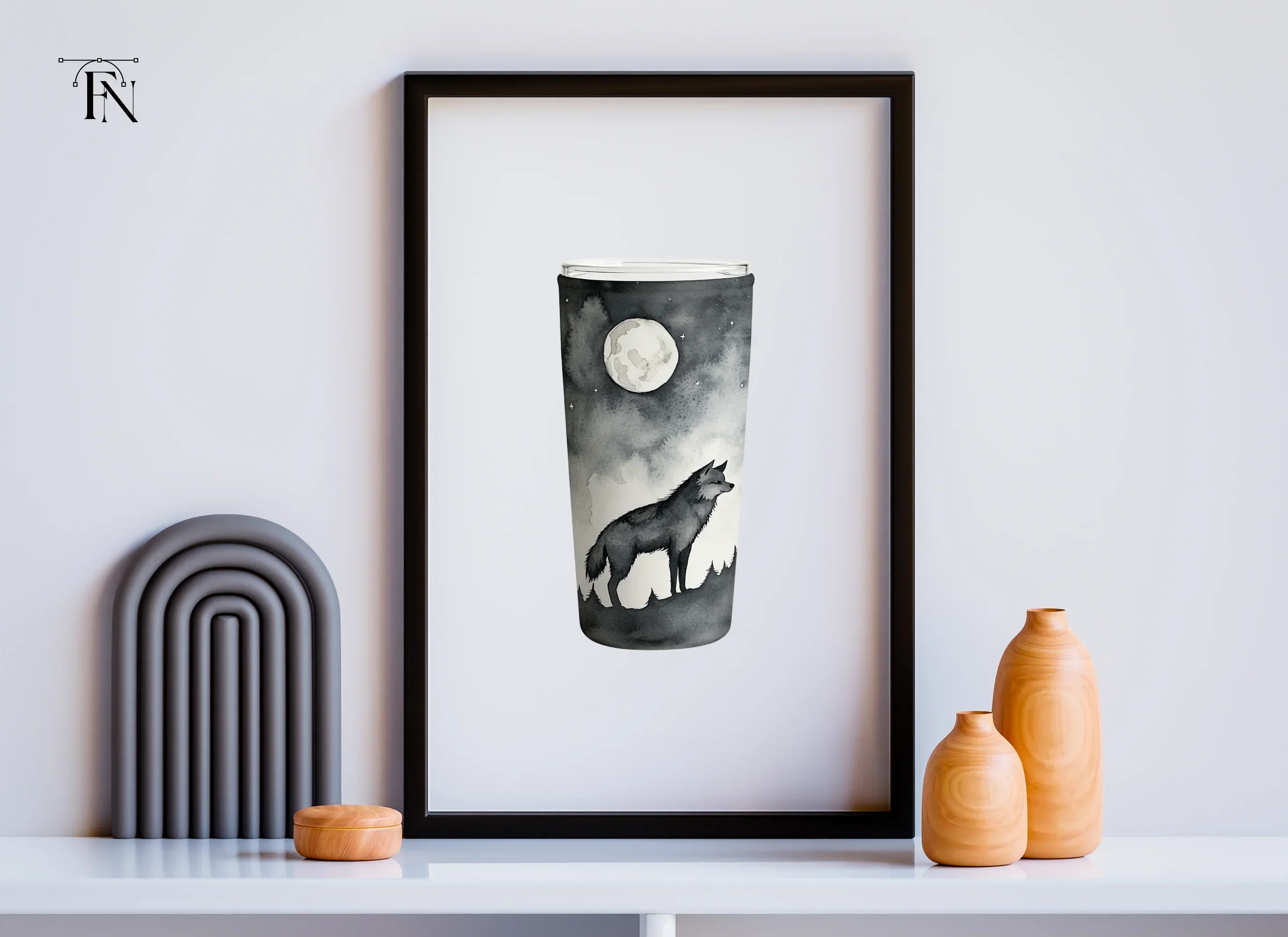 Moonlit Wolf Forest Tumbler Clipart Bundle - Image 4