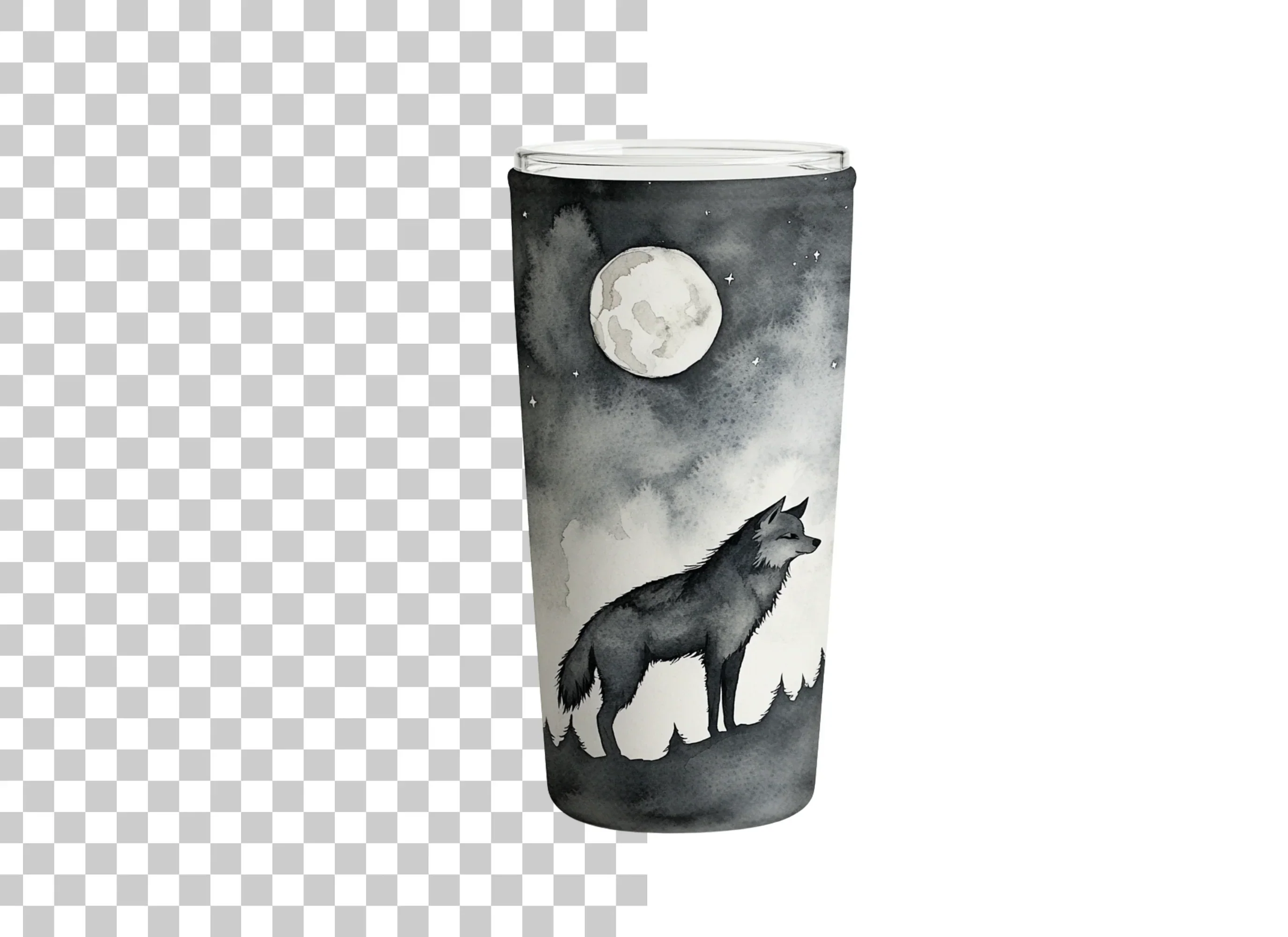 Moonlit Wolf Forest Tumbler Clipart Bundle - Image 6
