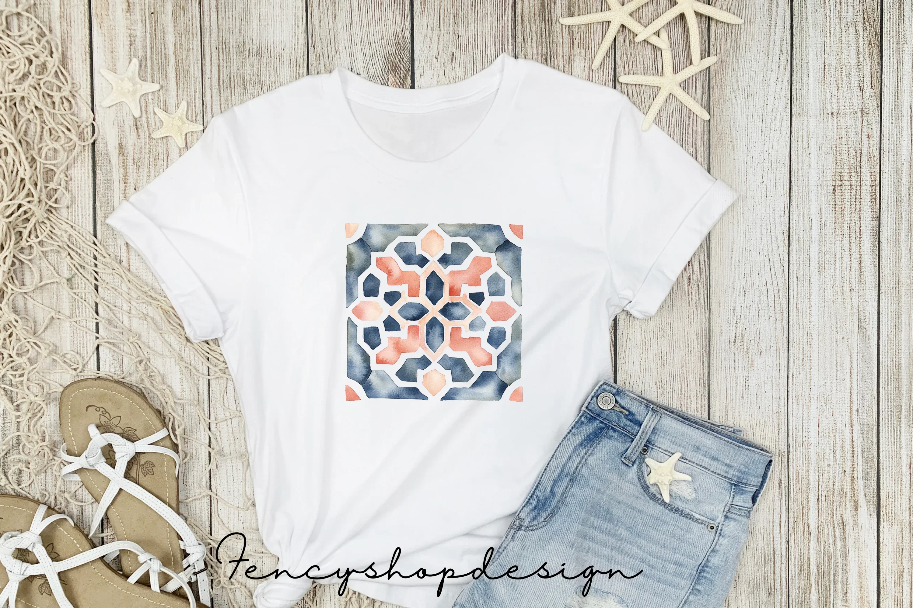 Moroccan Tile Patterns Clipart Bundle - Image 6