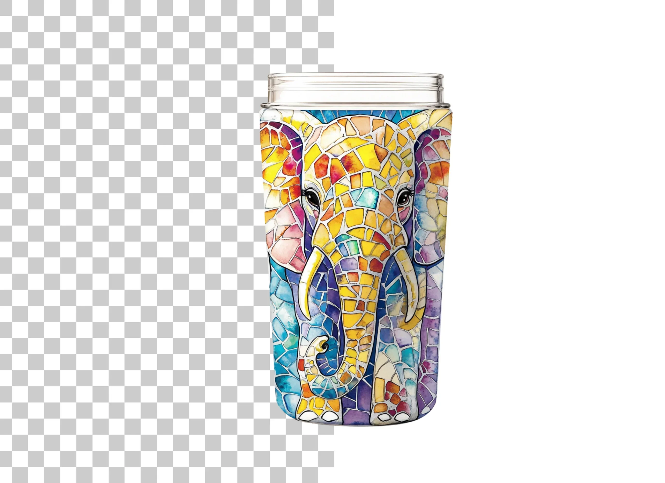 Mosaic Elephant Tumbler Clipart Bundle - Image 3