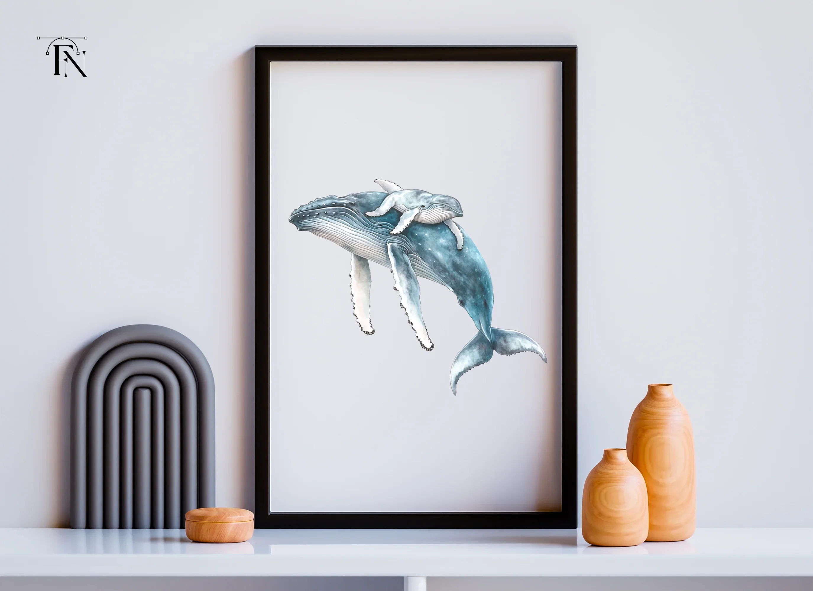 Mother and Baby Humpback Whale Clipart Bundle - Image 6