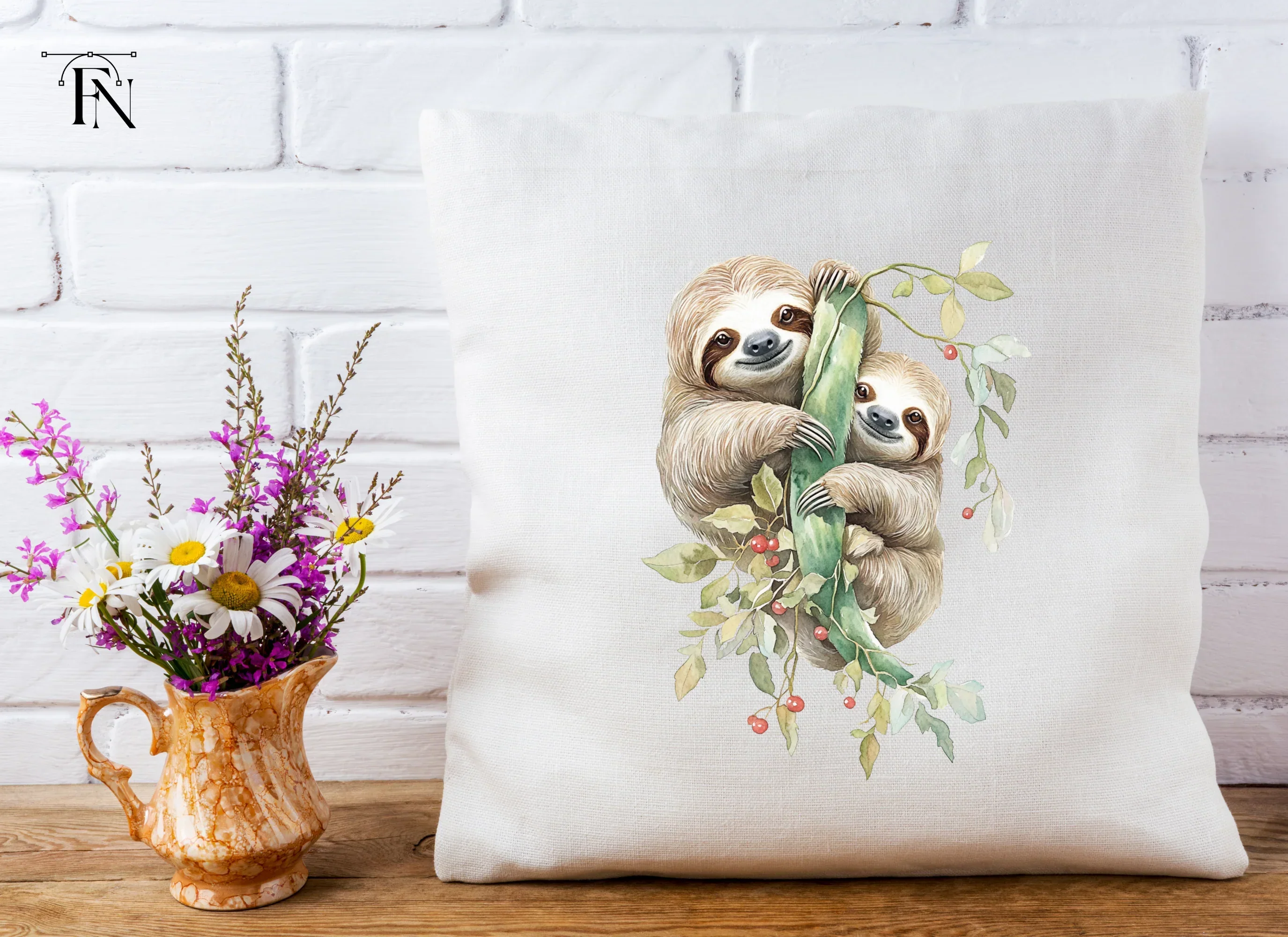 Mother and Baby Sloth Clipart Bundle - Image 5