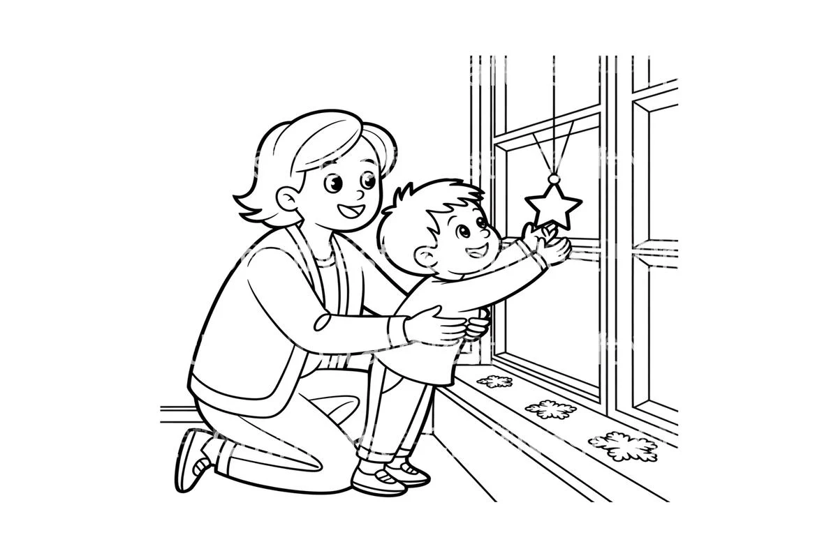 Mother and Child Decorating Window Coloring Books - Image 3