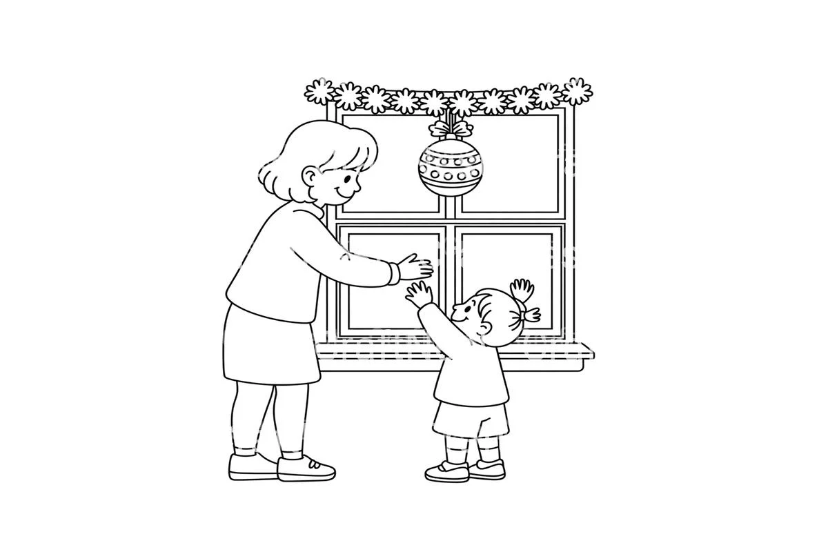 Mother and Child Decorating Window Coloring Books - Image 4