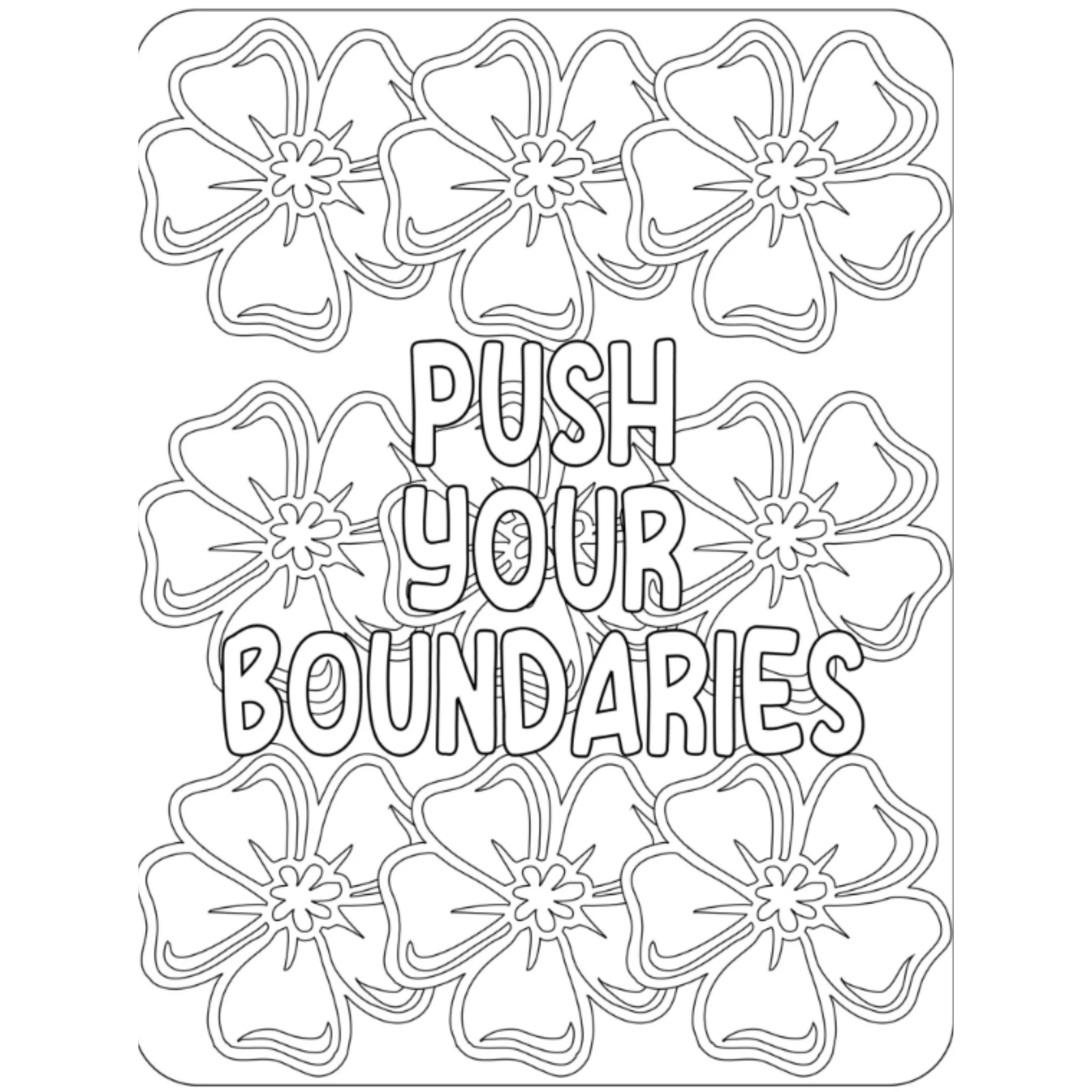 Motivational Floral Affirmation Coloring Book