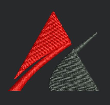 Mountain In Red & Black Embroidery Design