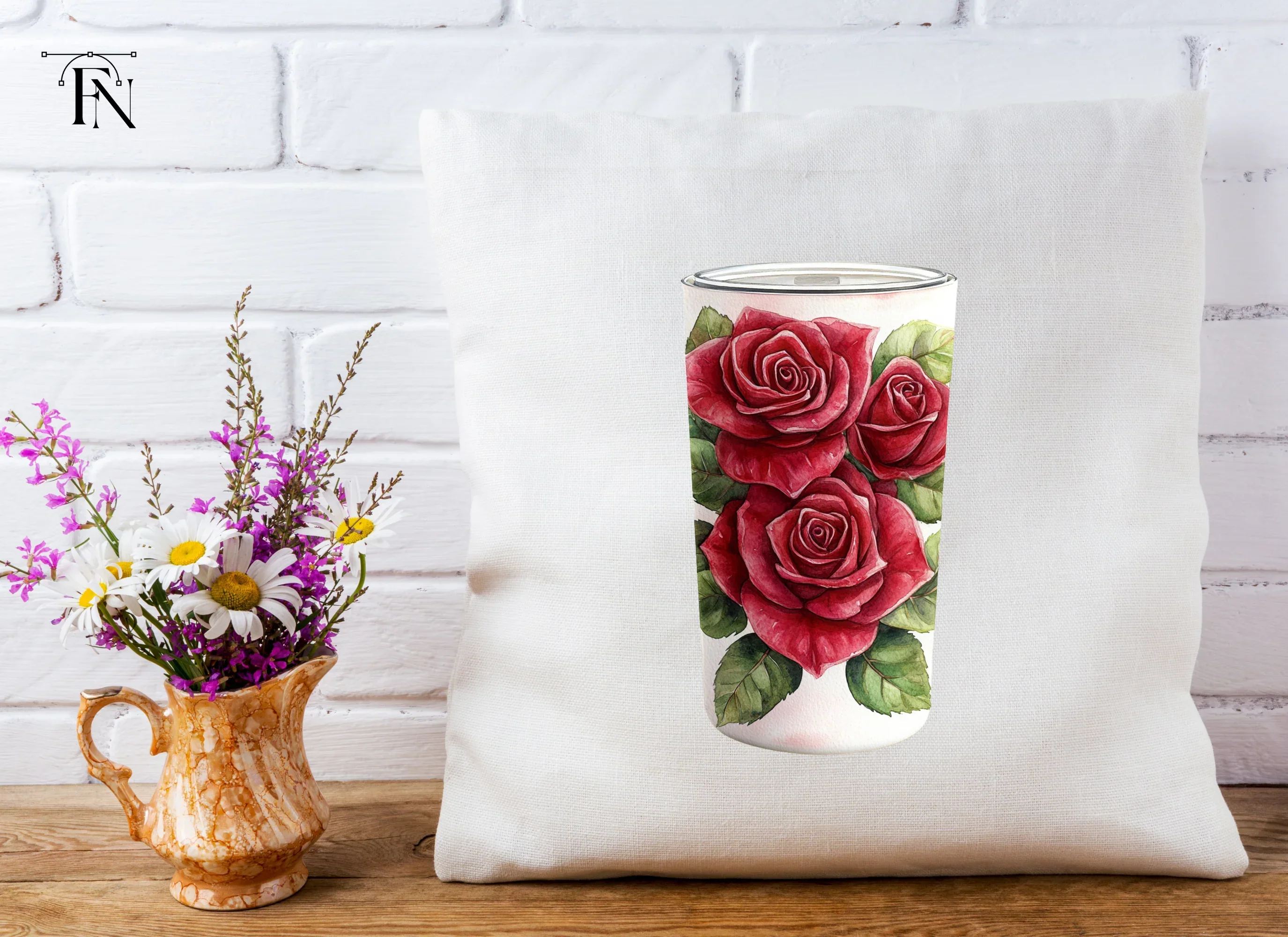Multiple Red Roses Tumbler Clipart Bundle - Image 4