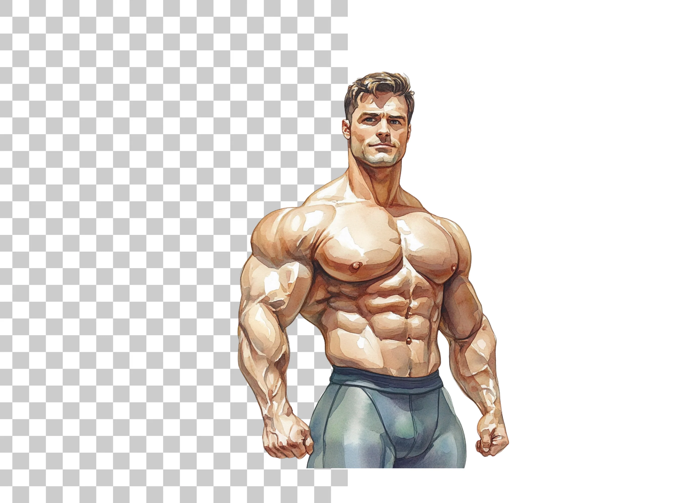 Muscular Bodybuilders Clipart Bundle - Image 2