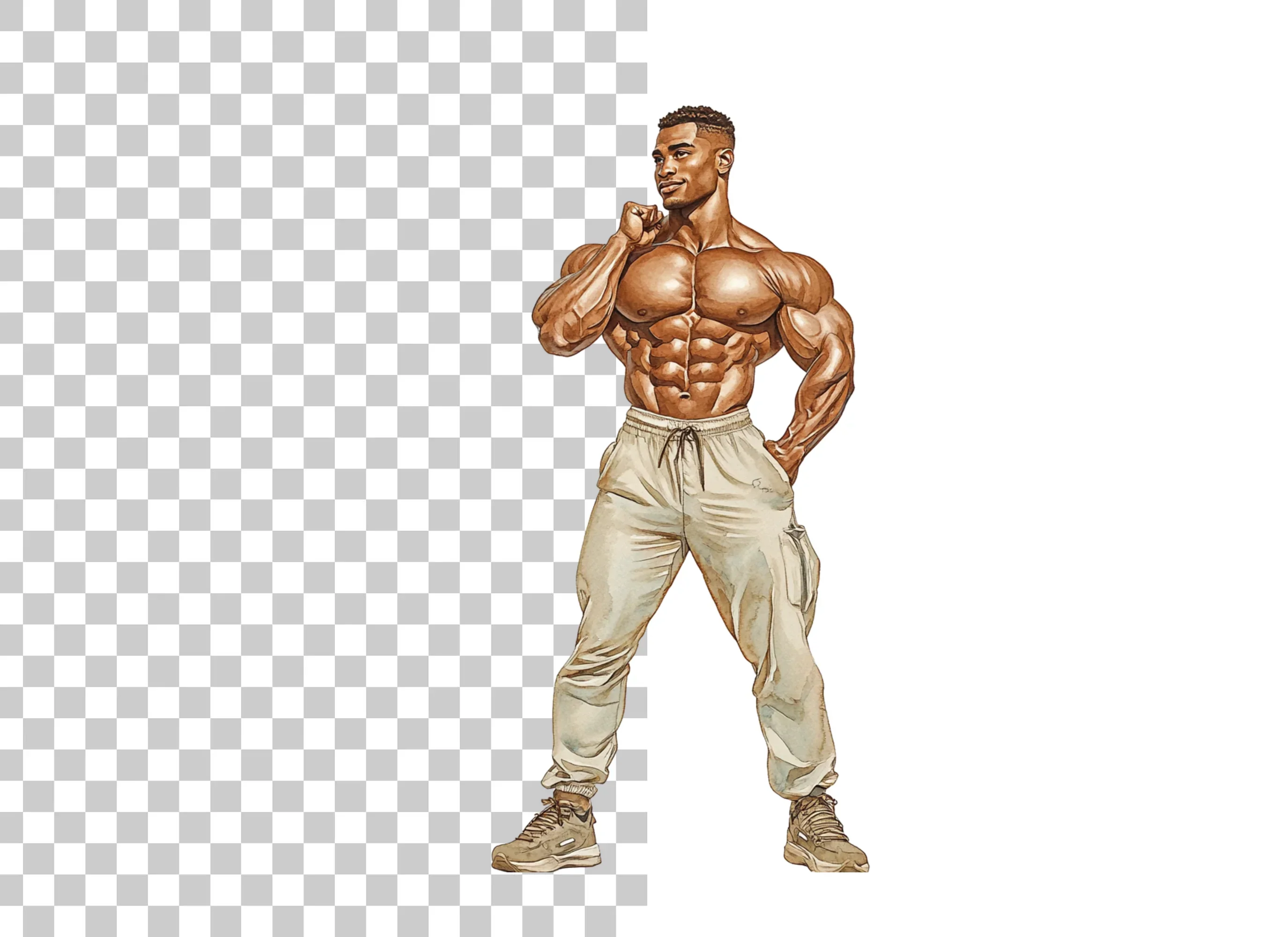 Muscular Men Bodybuilders Clipart Bundle - Image 2