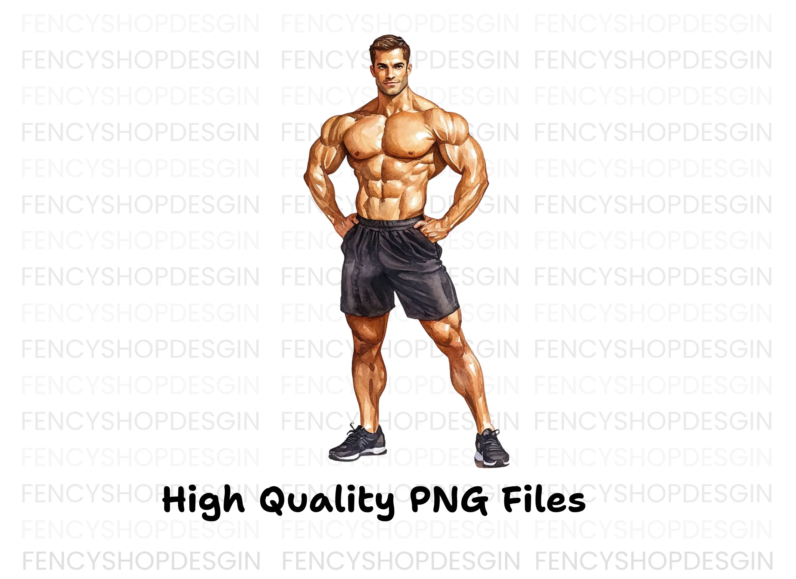 Muscular Men Fitness Clipart Bundle - Image 2