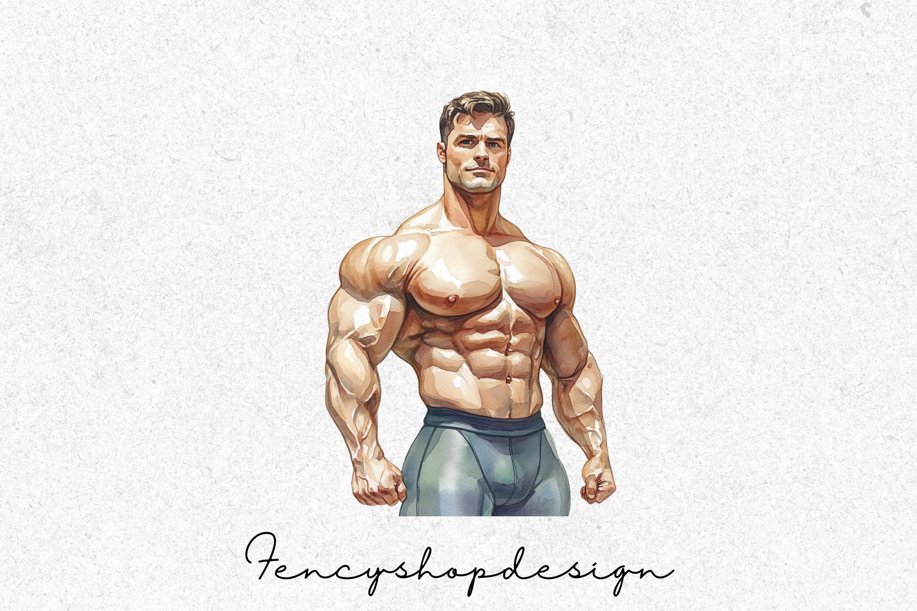 Muscular Men Fitness Clipart Bundle - Image 3