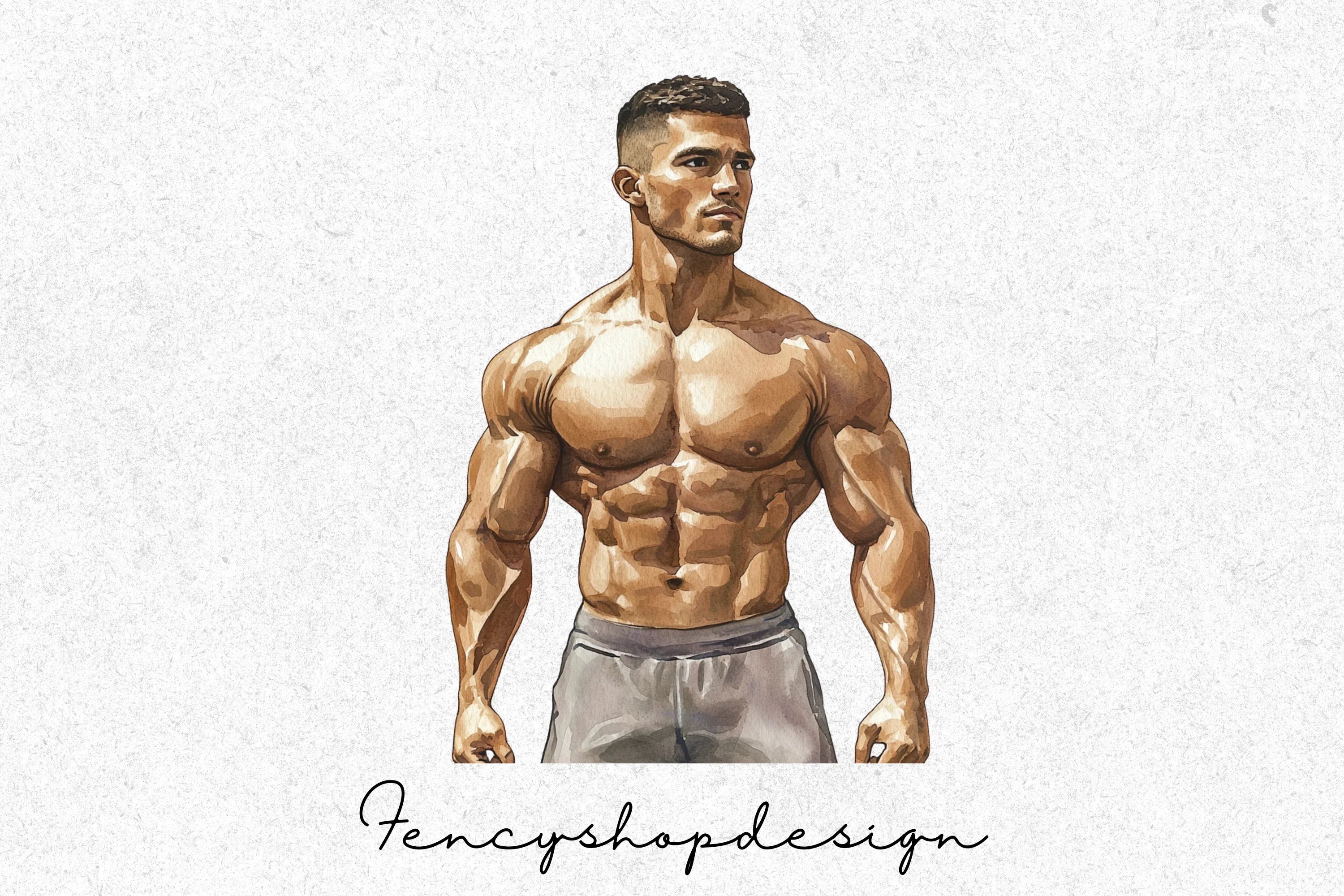 Muscular Men Fitness Clipart Bundle - Image 4