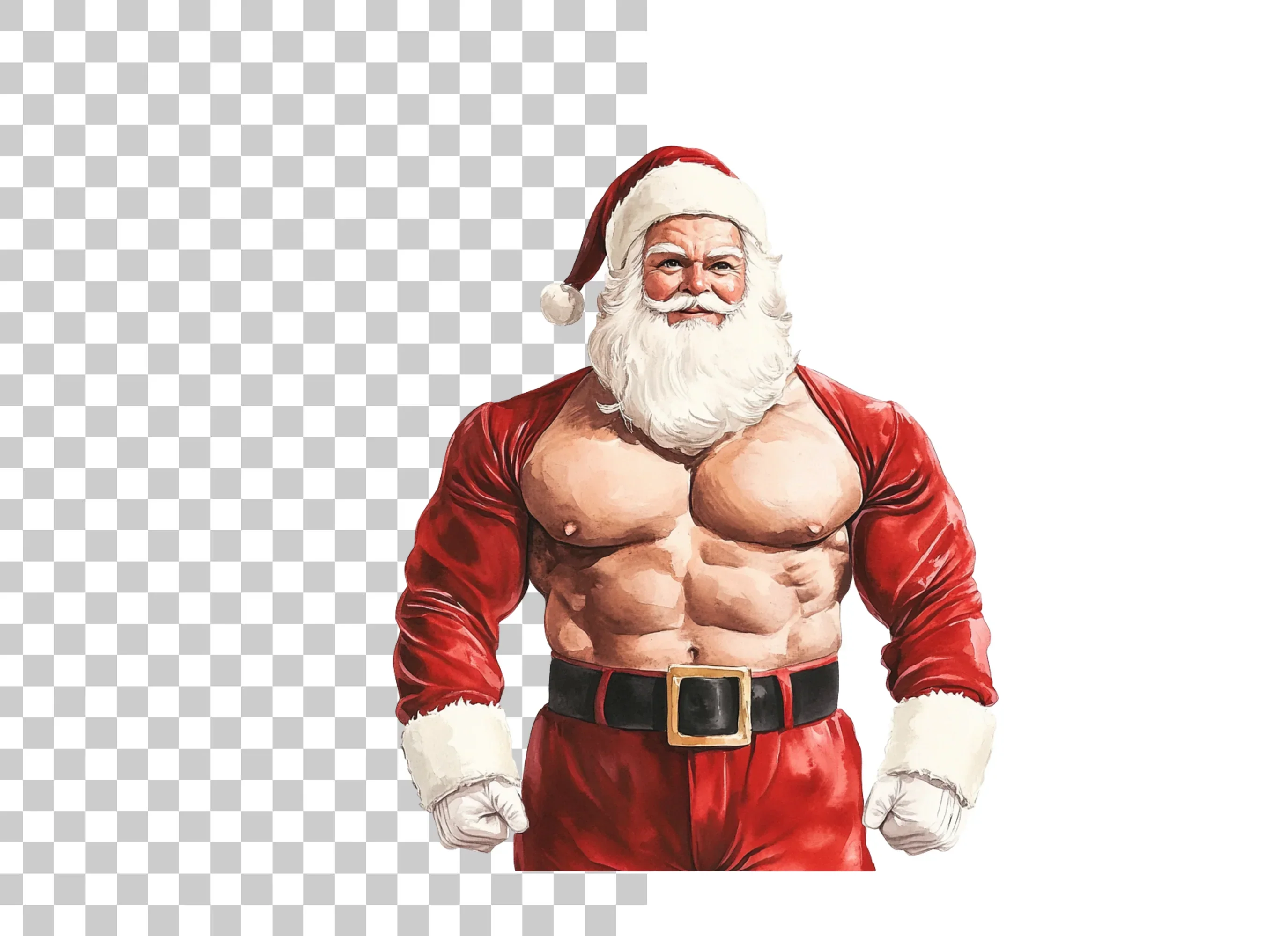 Muscular Santa Claus Clipart Bundle - Image 6