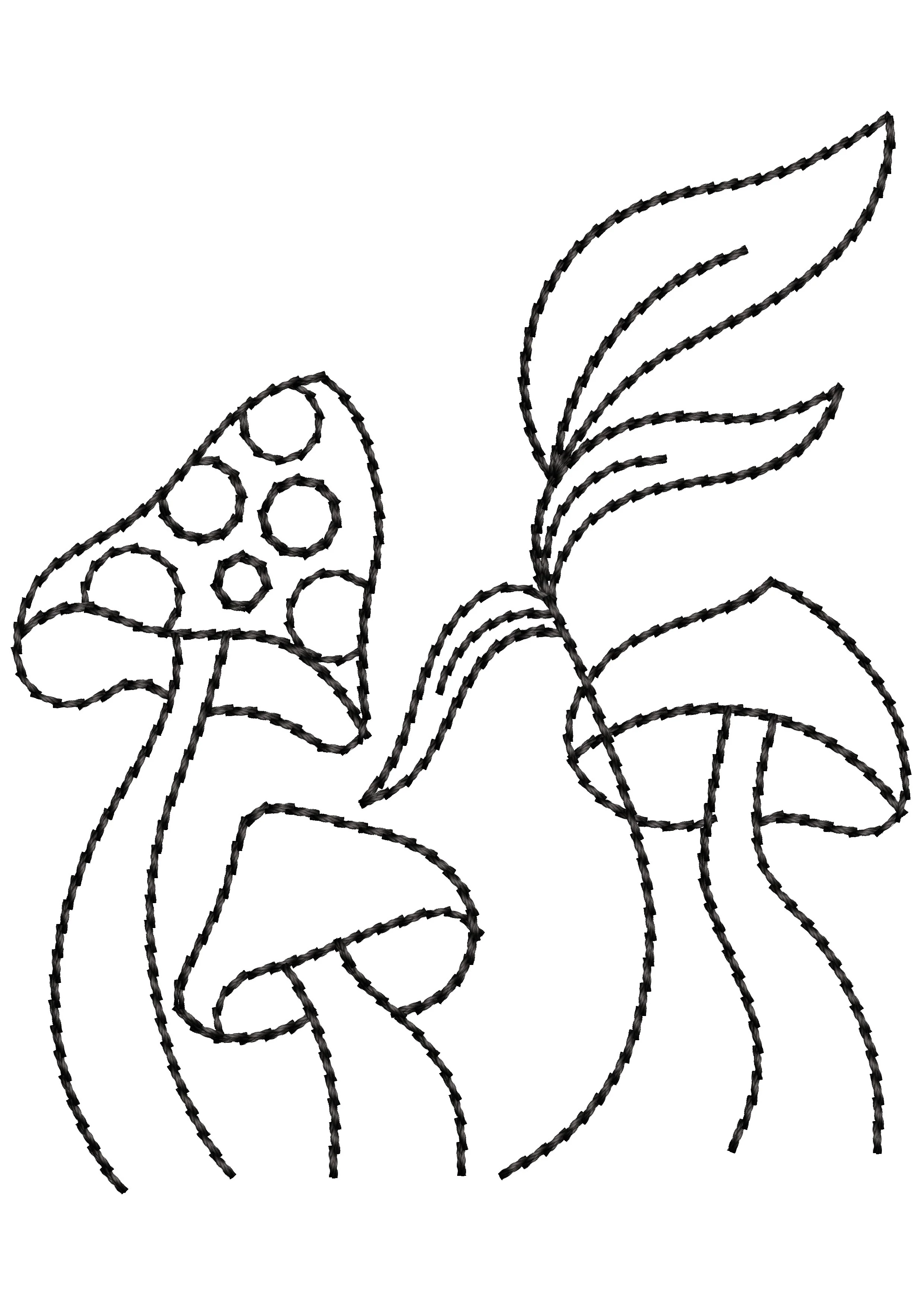 Mushroom Embroidery Design