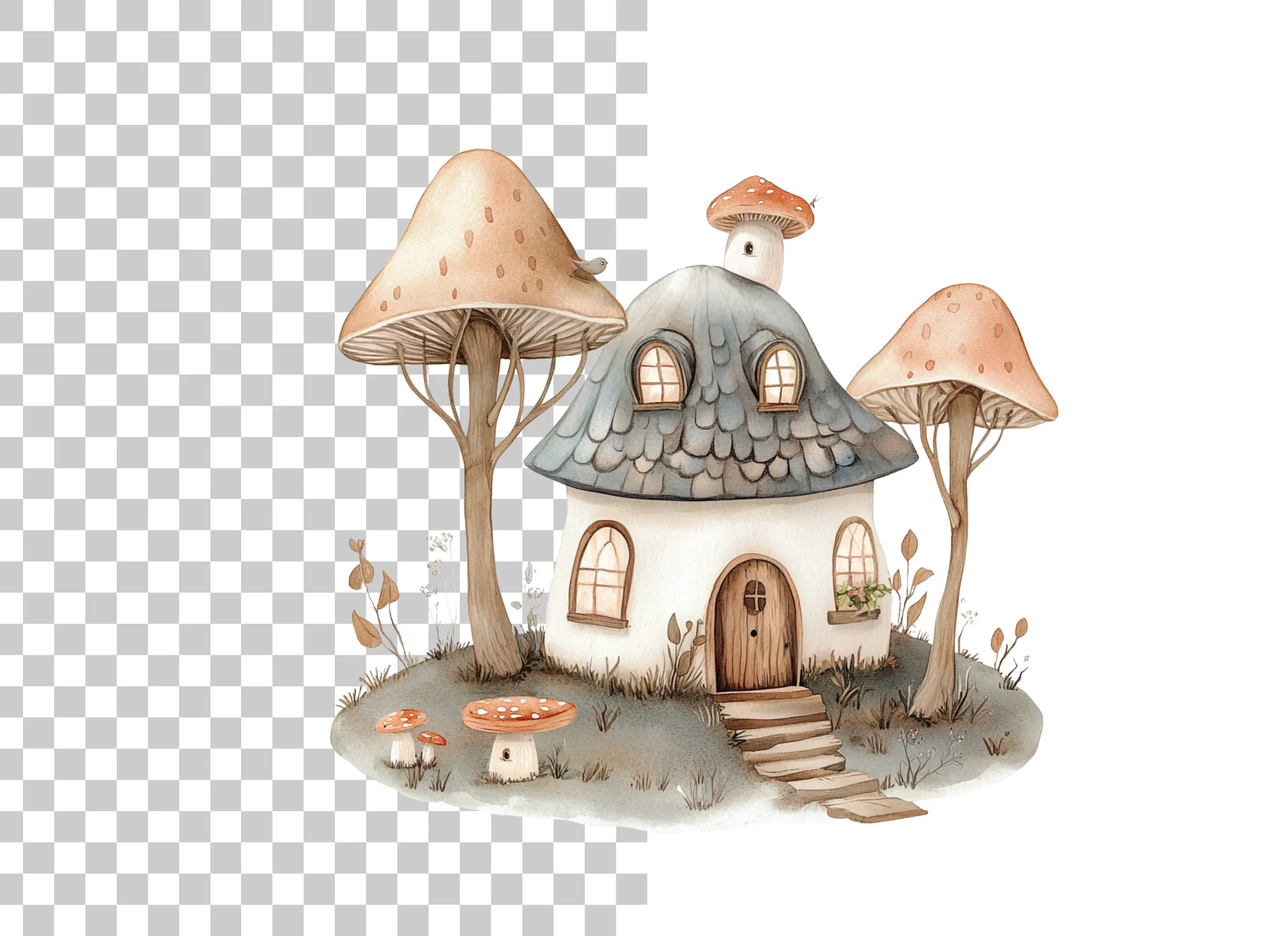 Mushroom House Village Clipart Bundle - Image 3
