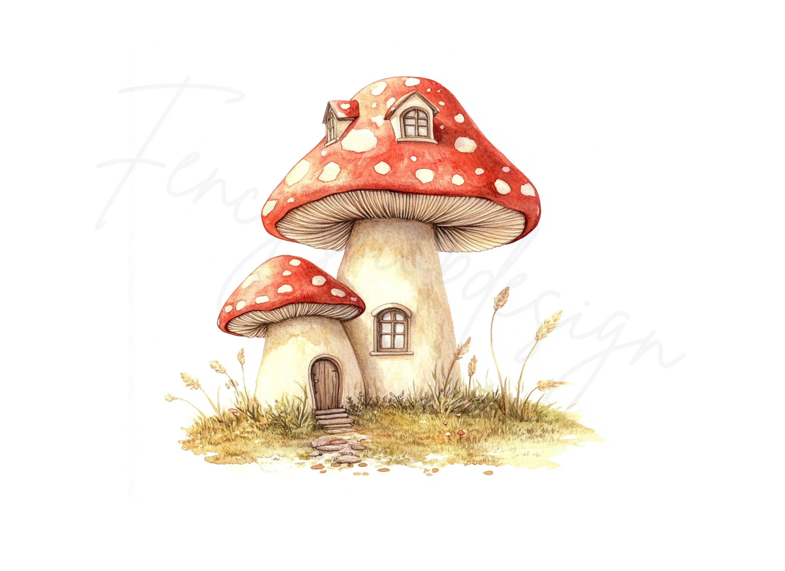 Mushroom Houses Clipart Bundle - Image 2