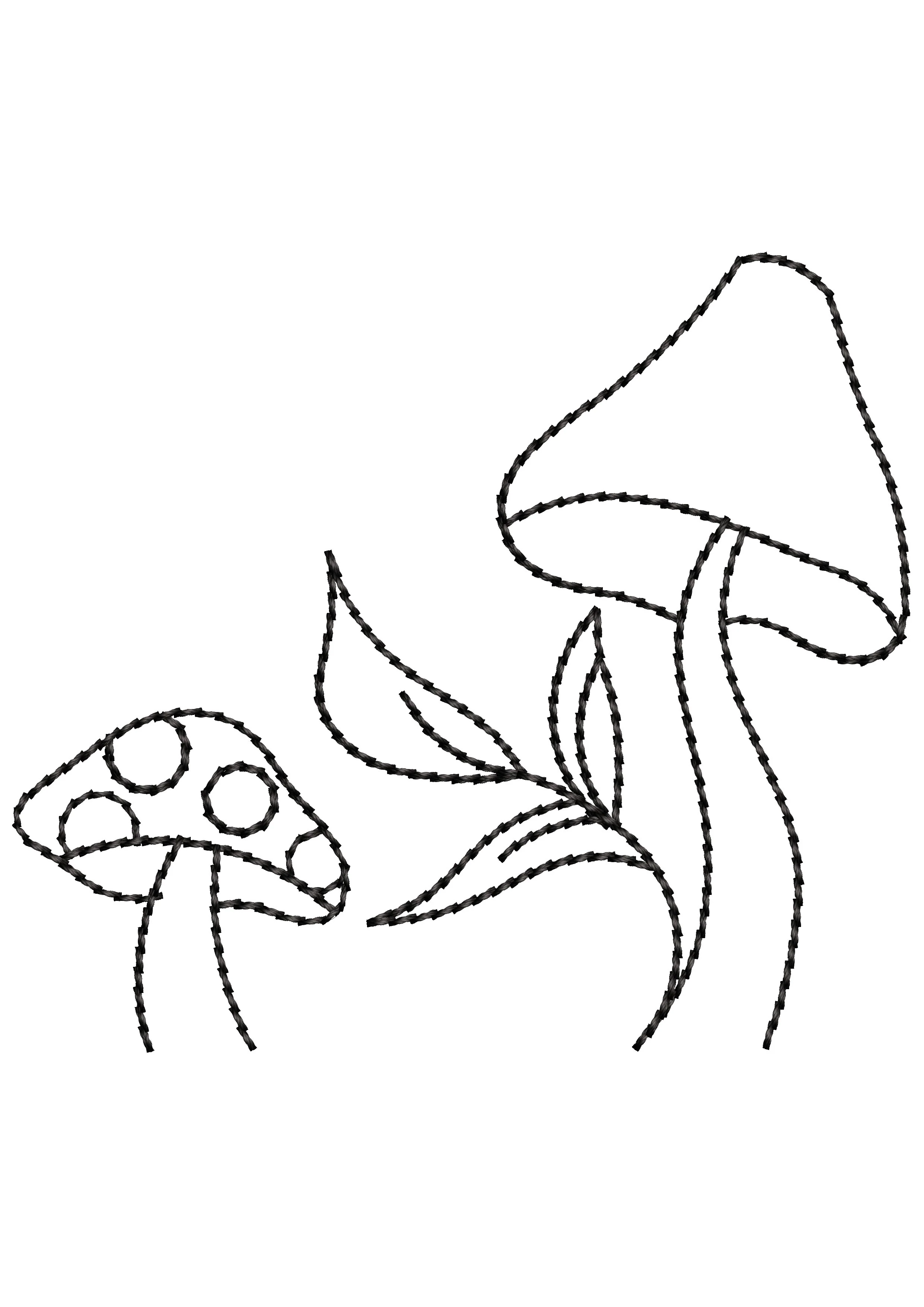 Mushrooms Embroidery Design