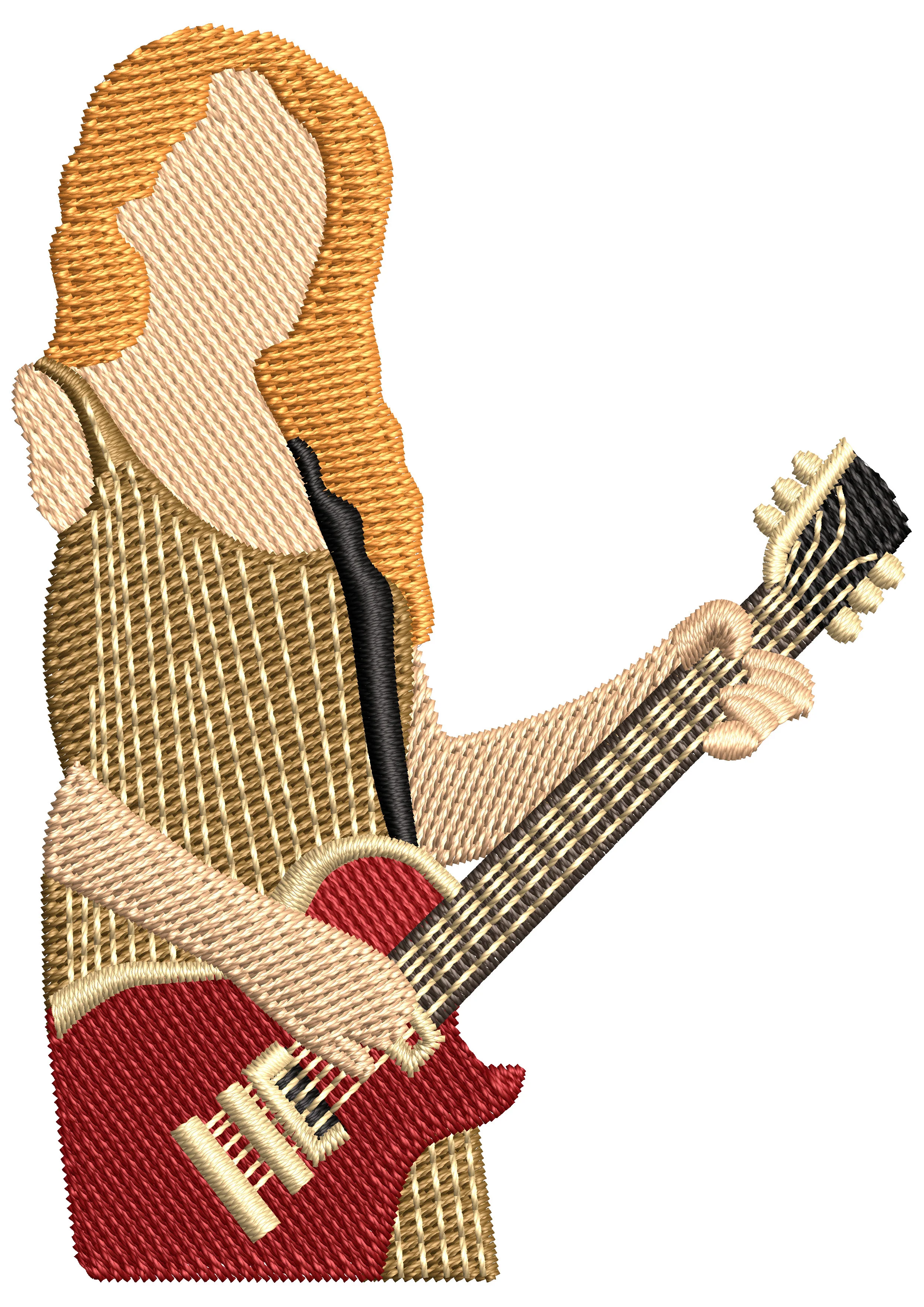 Music Girl Embroidery Design