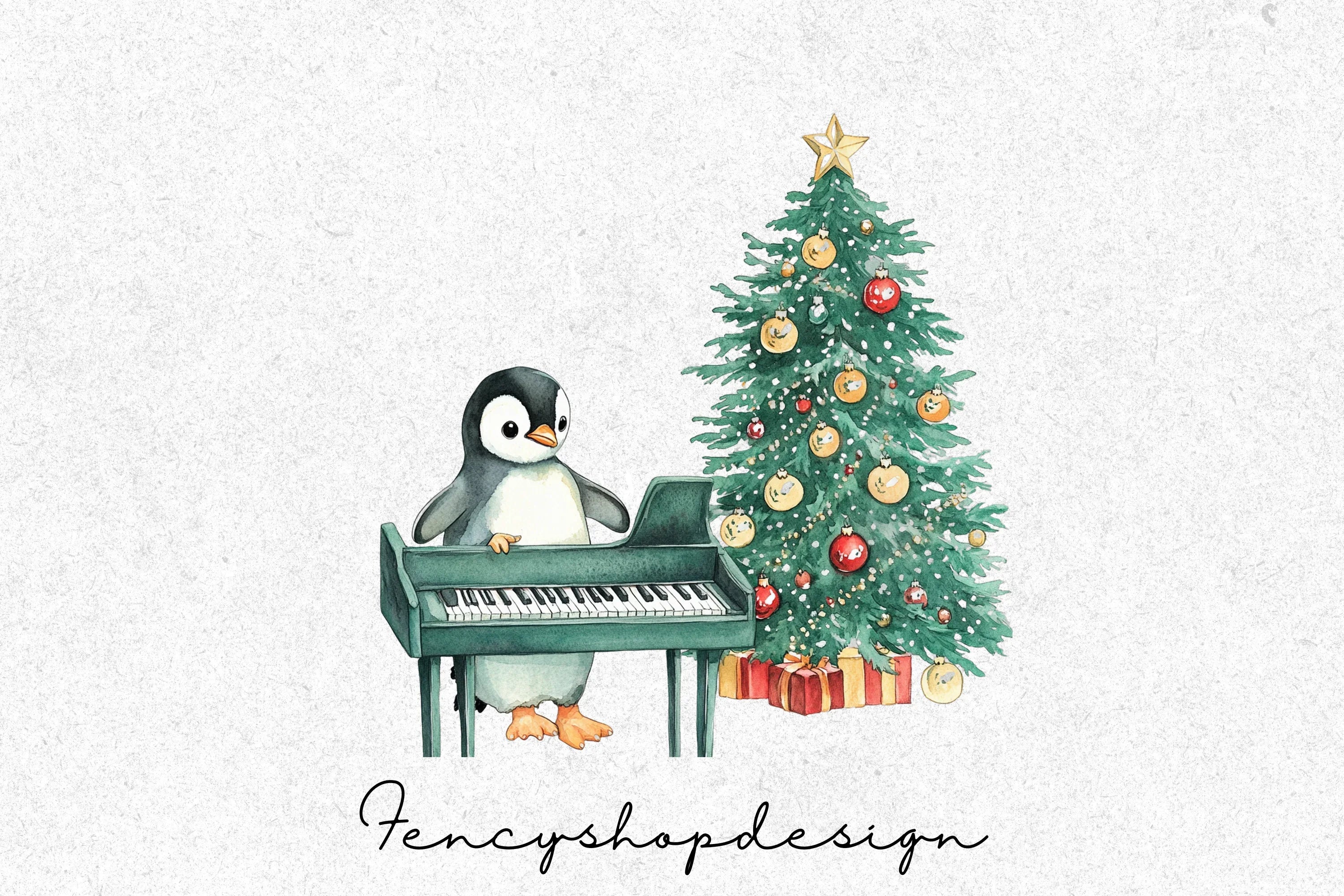 Musical Christmas Penguin Clipart Bundle - Image 7