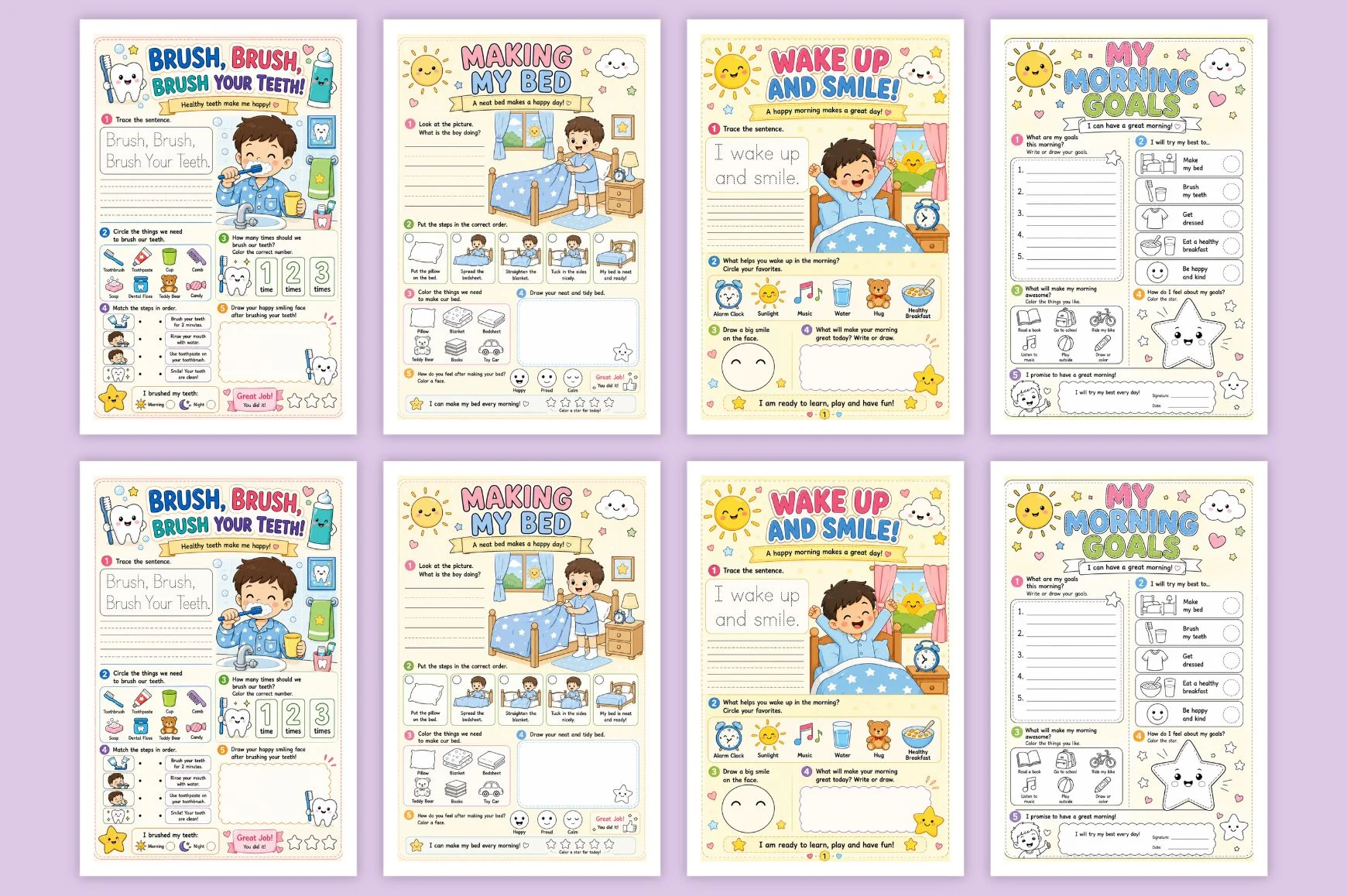 My Morning Routine For Kids Workbook - Image 4