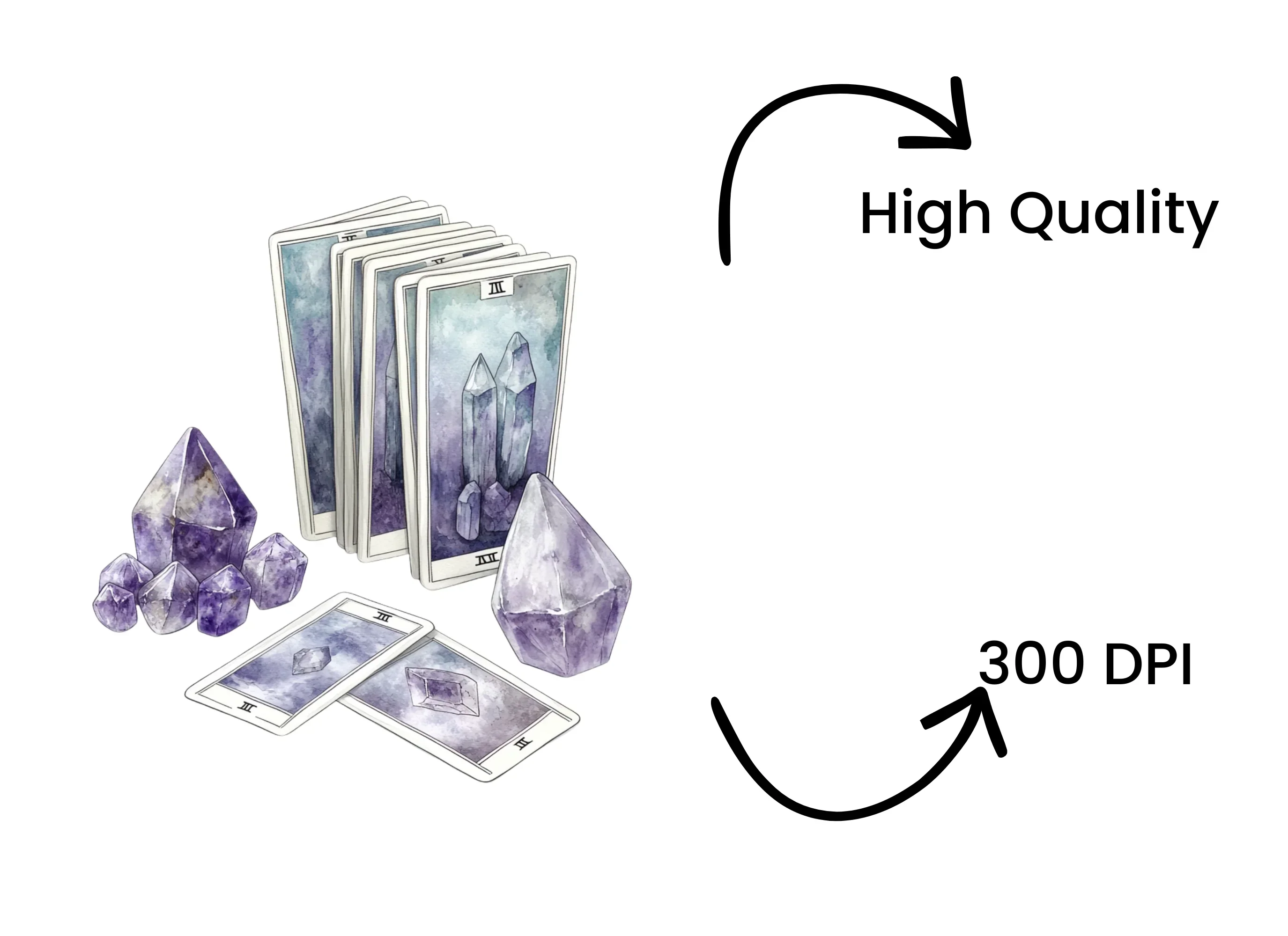 Mystical Amethyst Tarot Card Clipart Bundle - Image 4