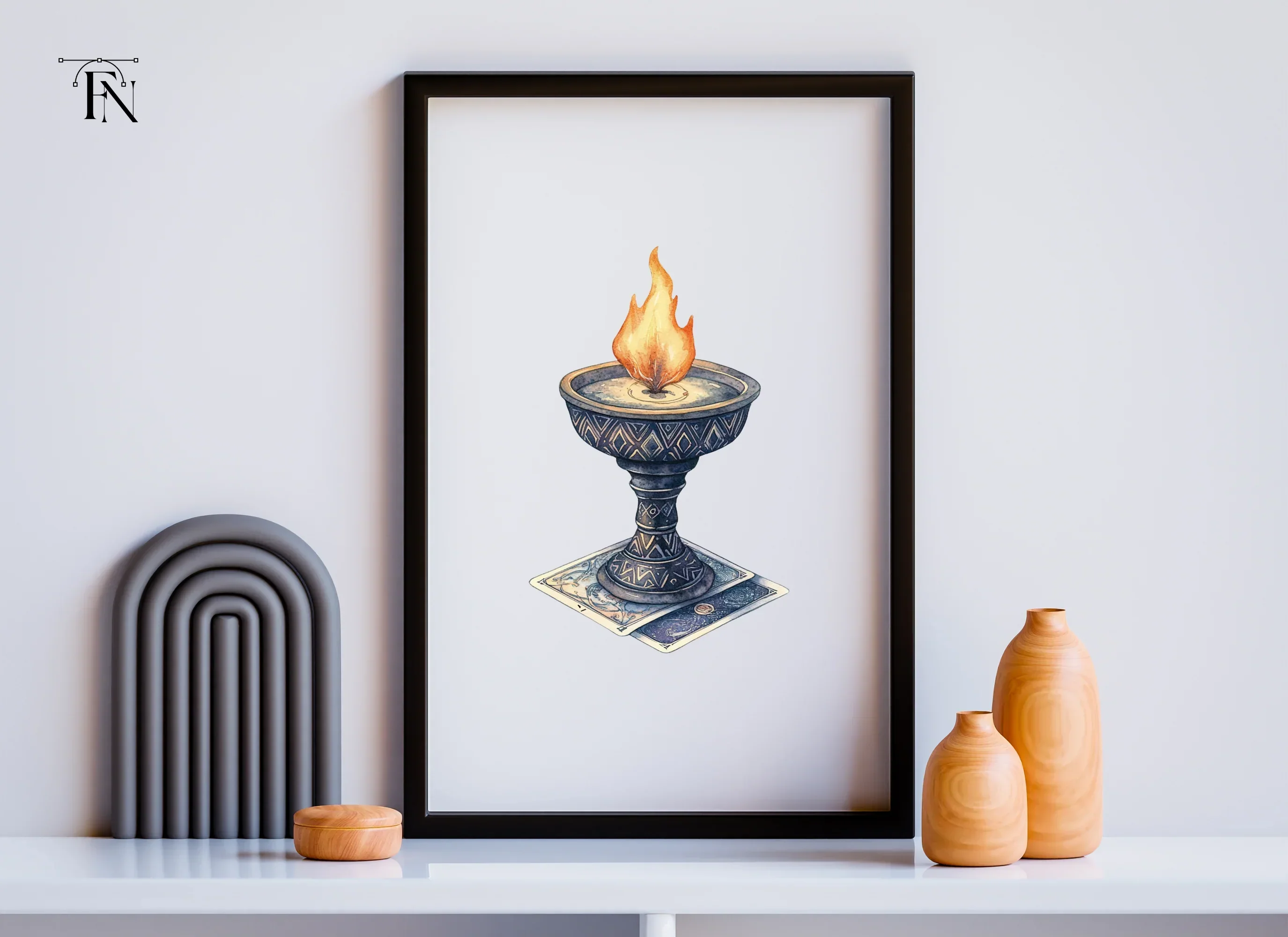 Mystical Fire Chalice with Tarot Cards Clipart Bundle - Image 6