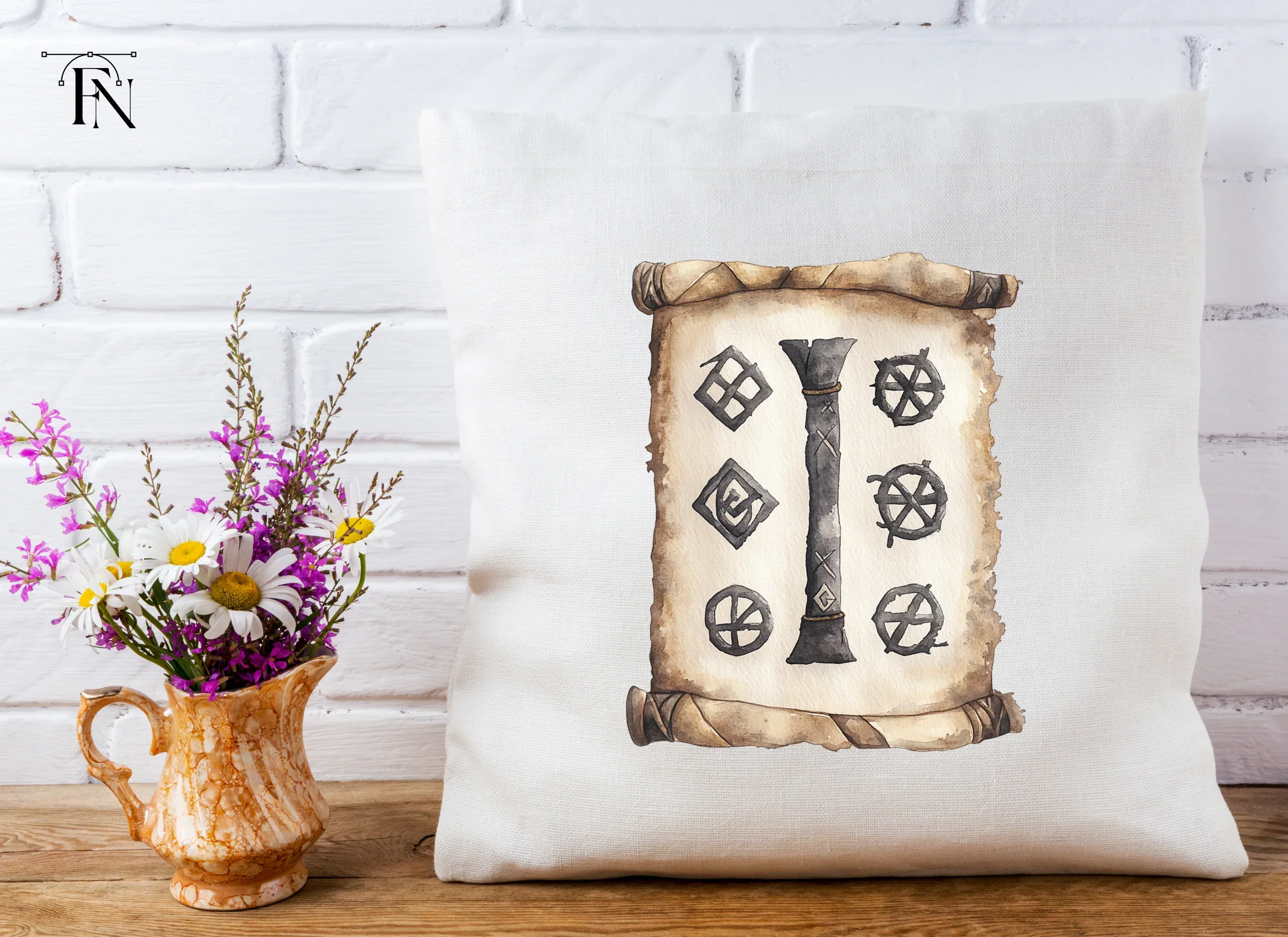 Mystical Scroll with Runic Symbols Clipart Bundle - Image 5