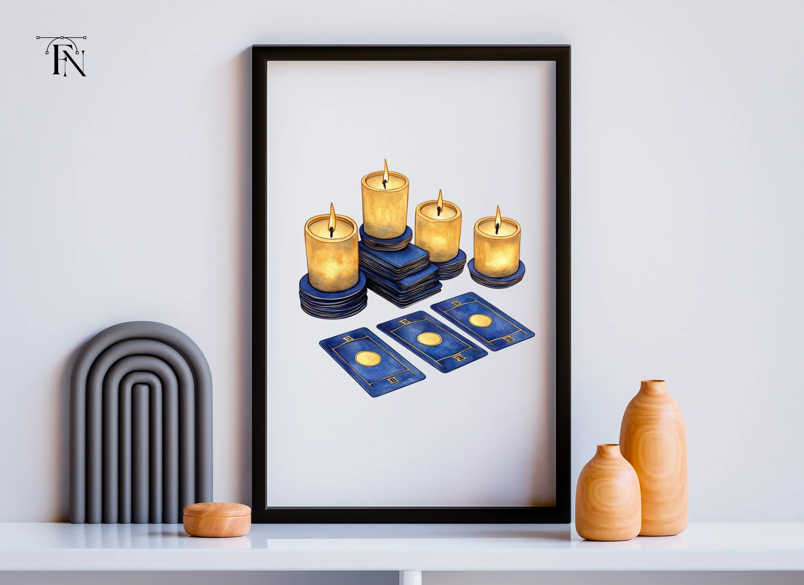Mystical Tarot Cards and Candles Clipart Bundle - Image 6