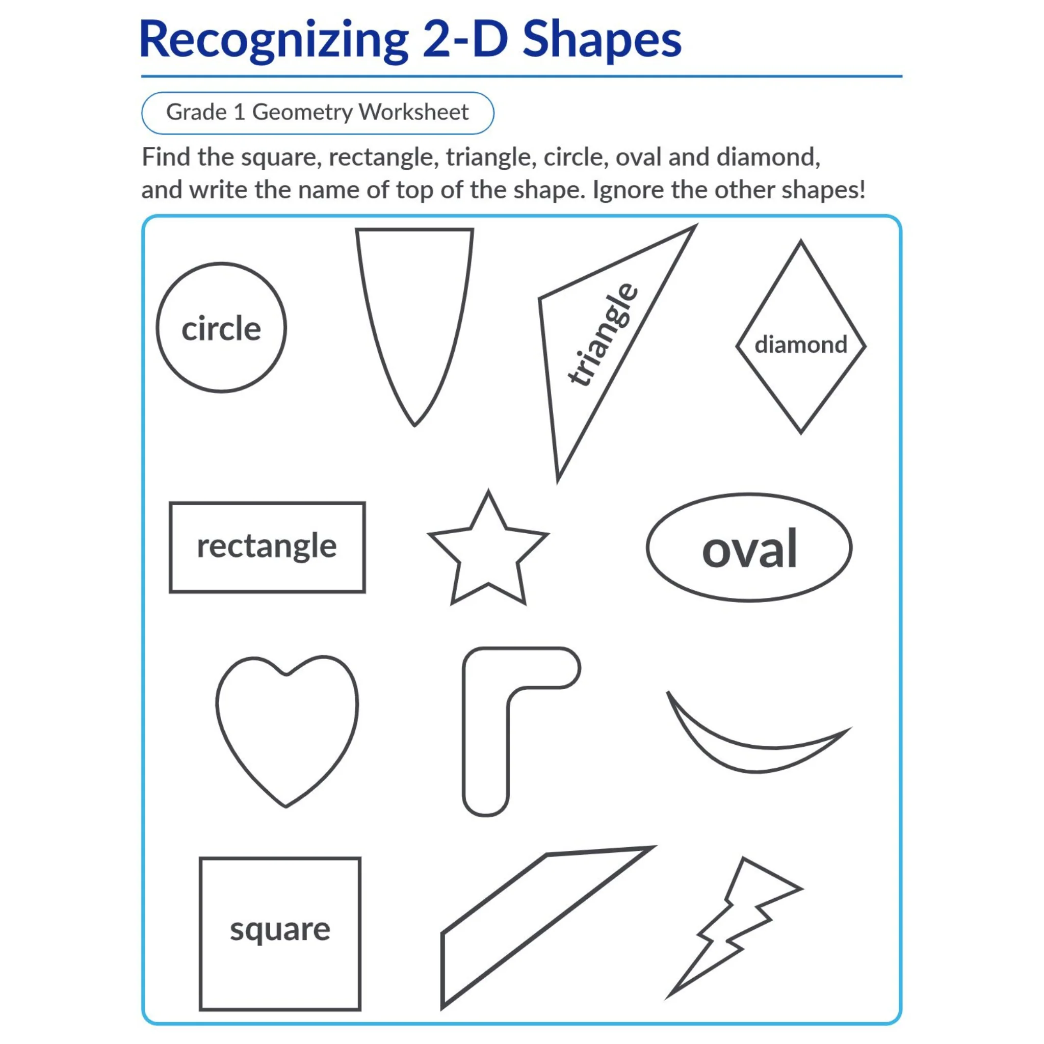 Name of 2d Shapes Worksheets - Image 4