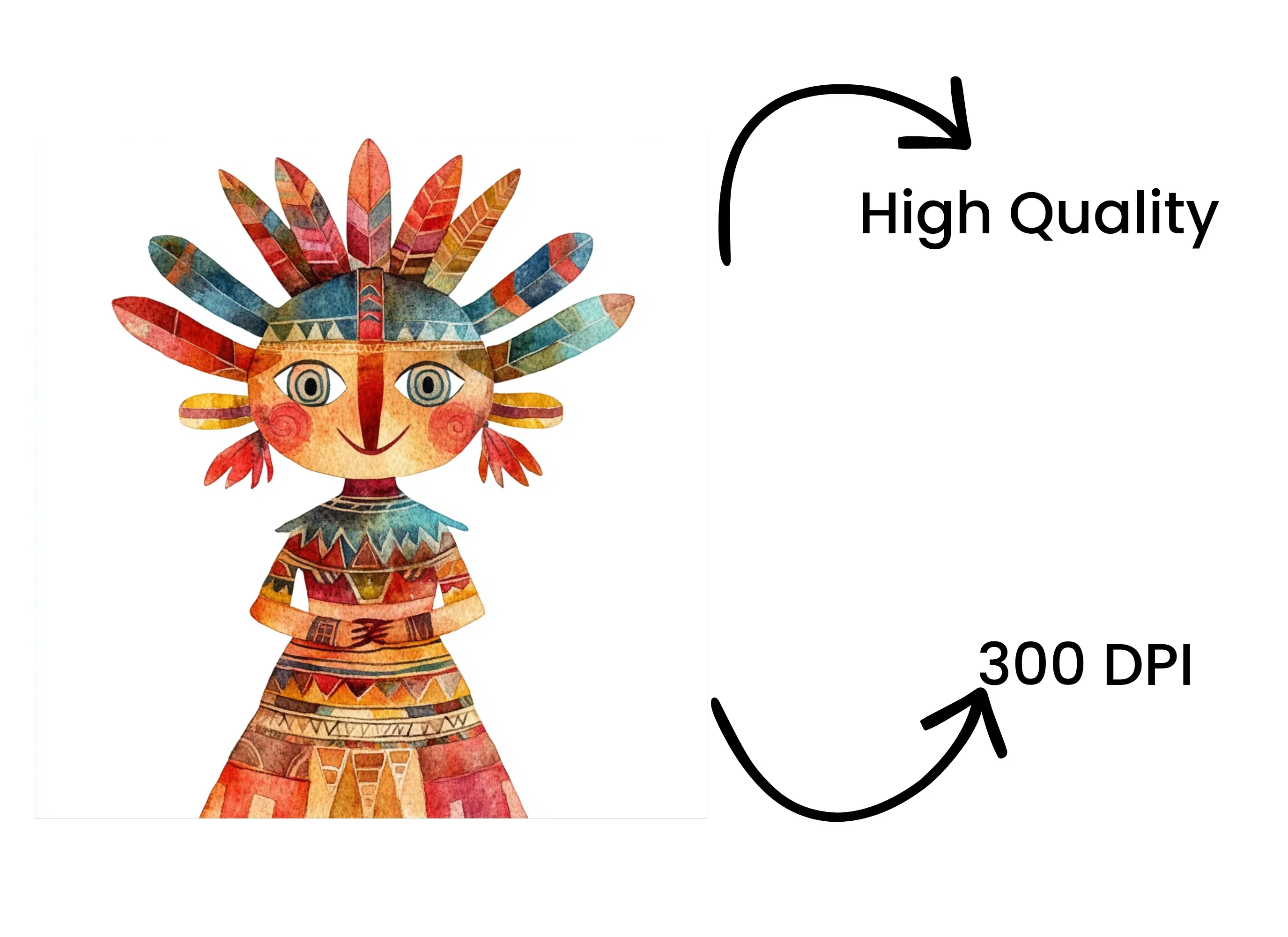Native American Kids Clipart Bundle - Image 4