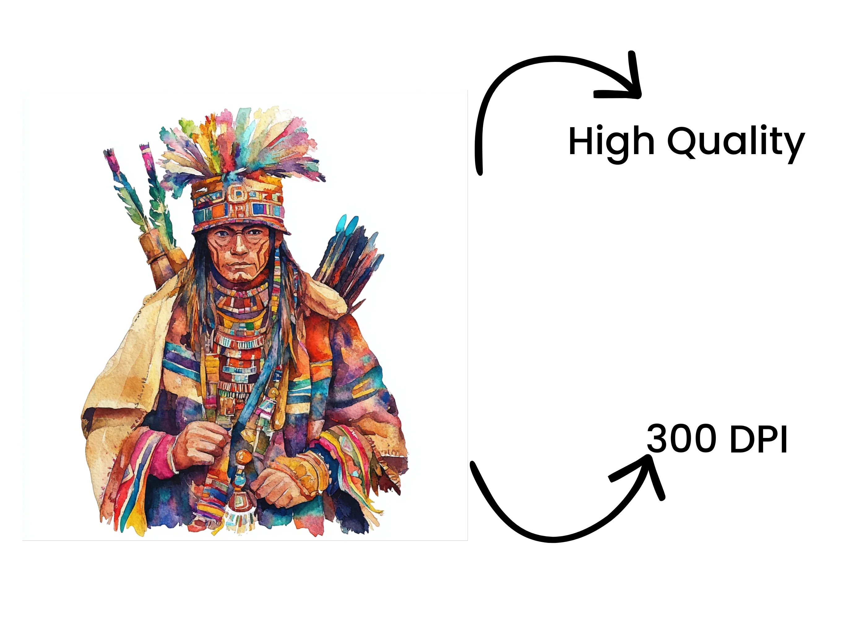 Native American Warrior Clipart Bundle - Image 4