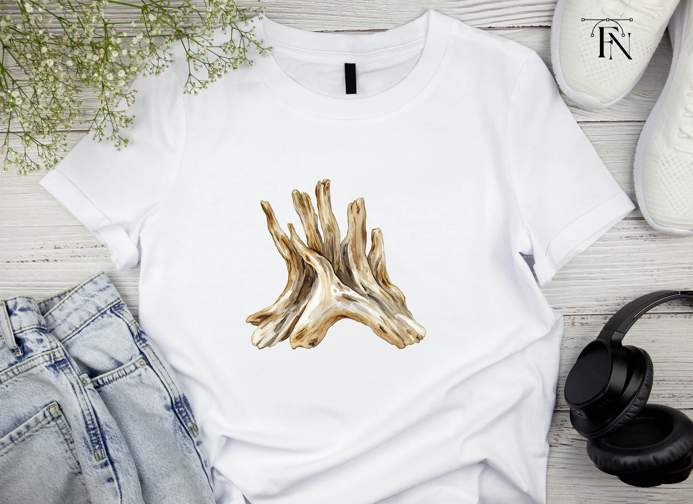 Natural Wood Root Illustration Clipart Bundle - Image 4